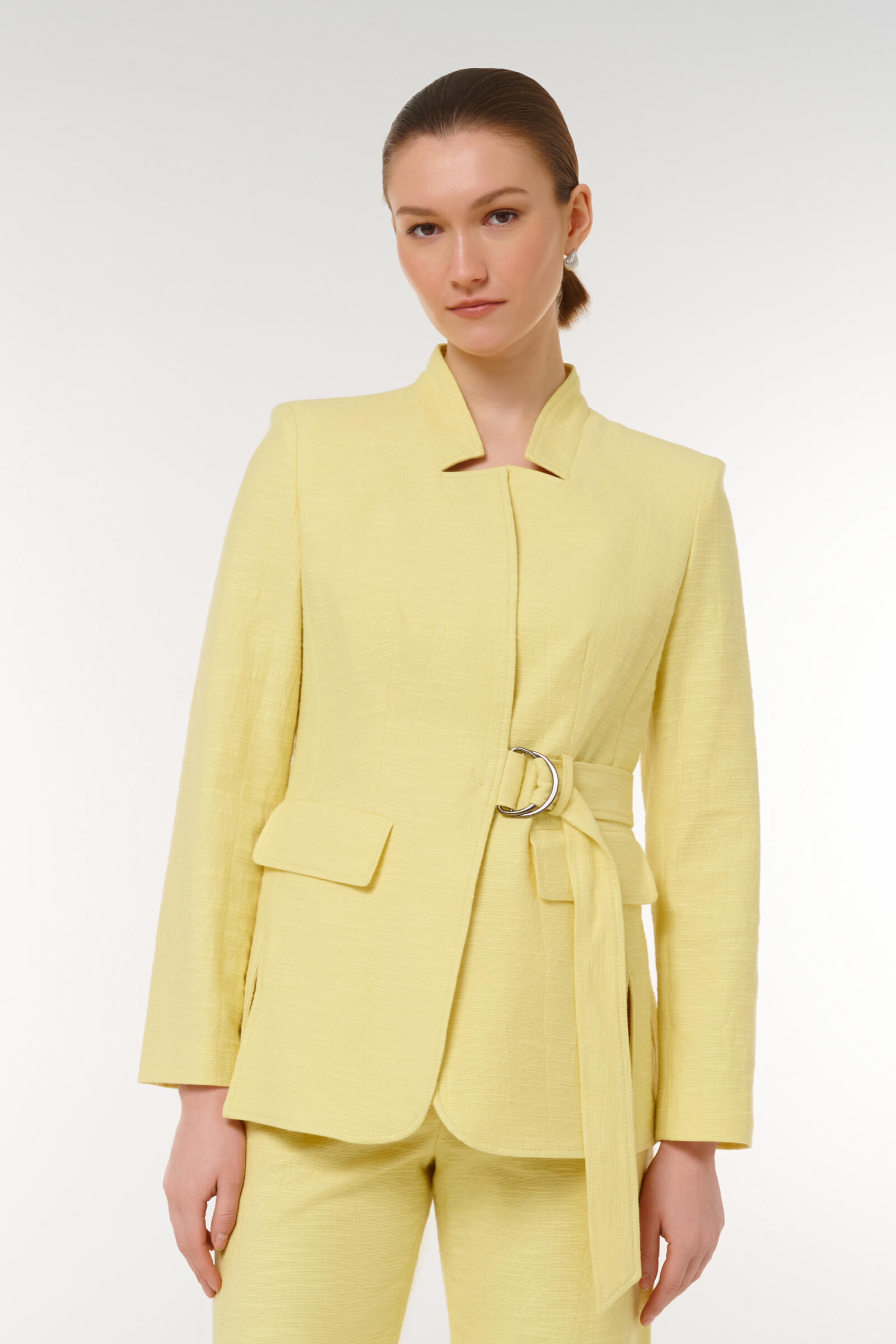 Жакет с поясом Цвет Желтый