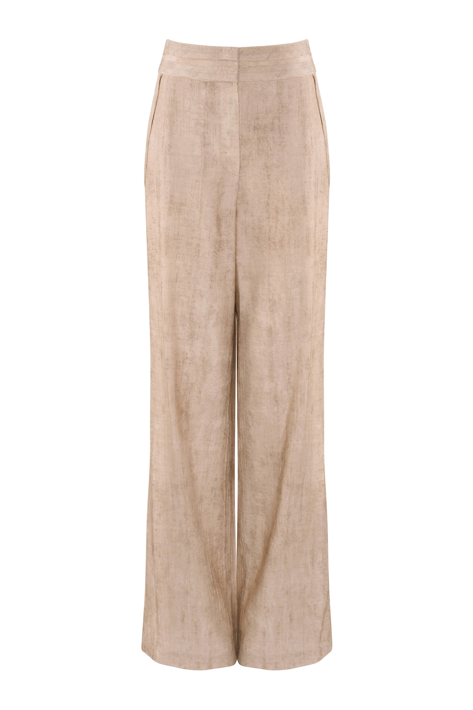 Широкие брюки с эффектом потертости Цвет Бежевый
