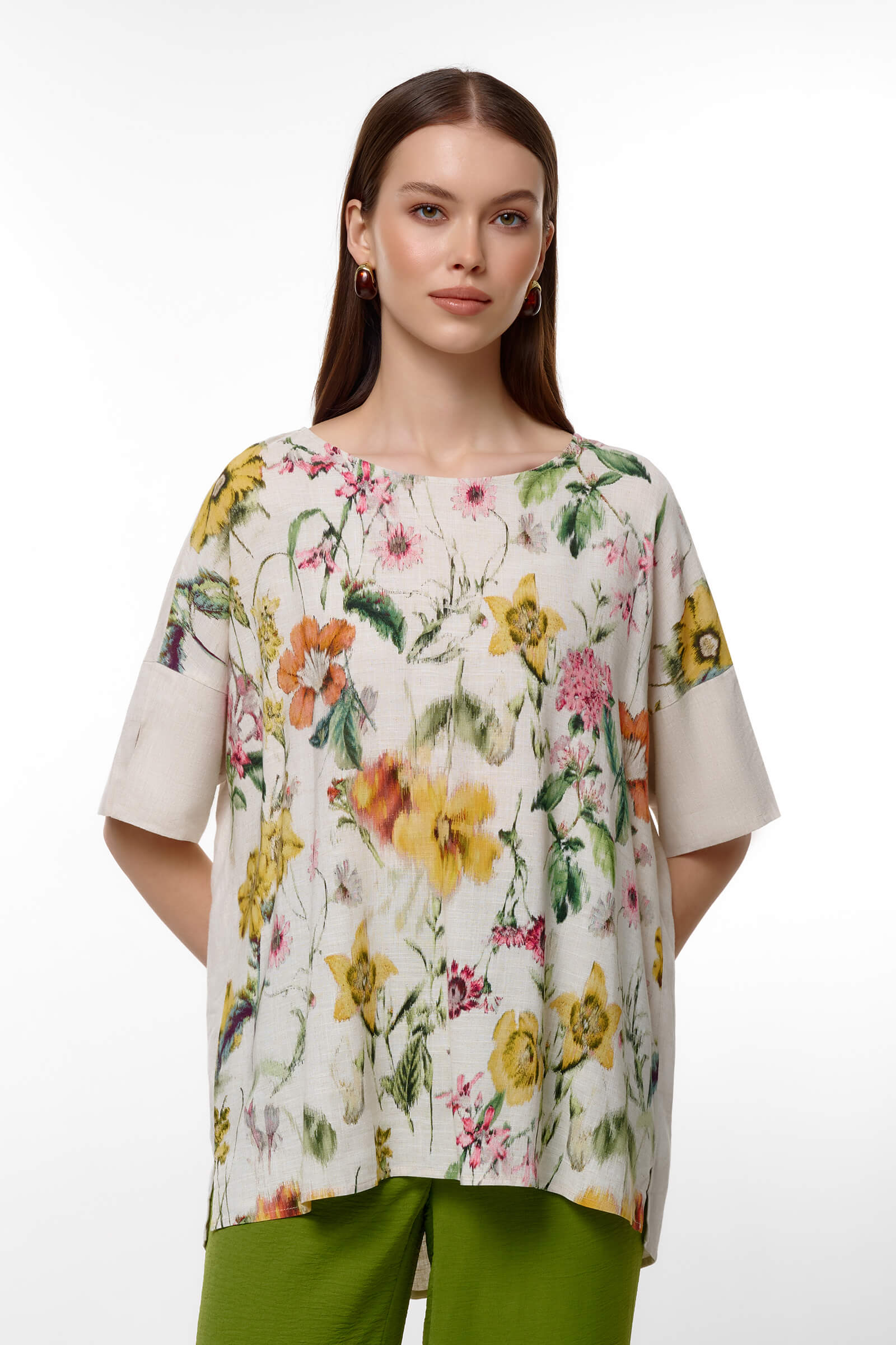 Блузка с цветочным принтом Цвет Мультиколор