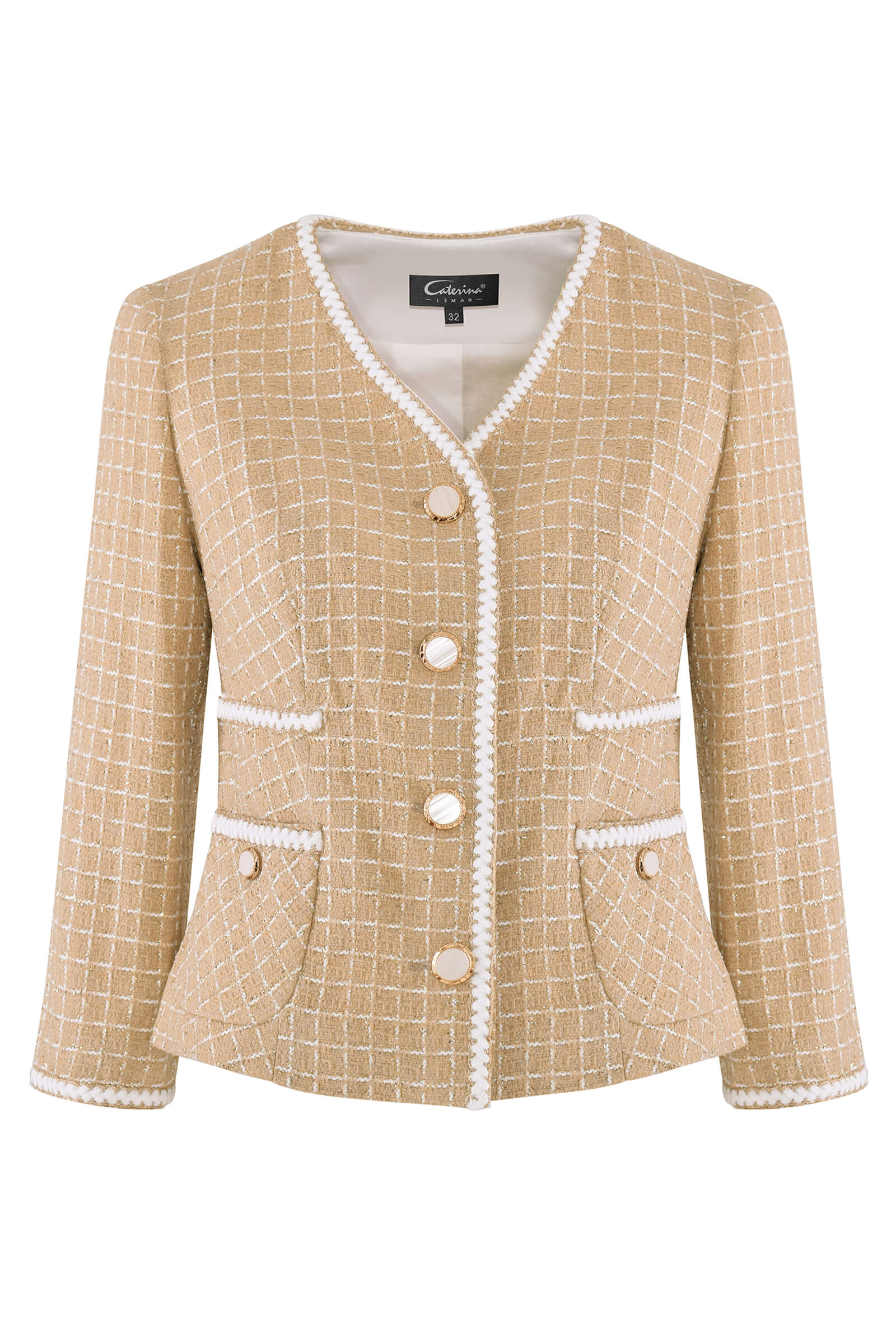 Жакет из твида Цвет Бежевый