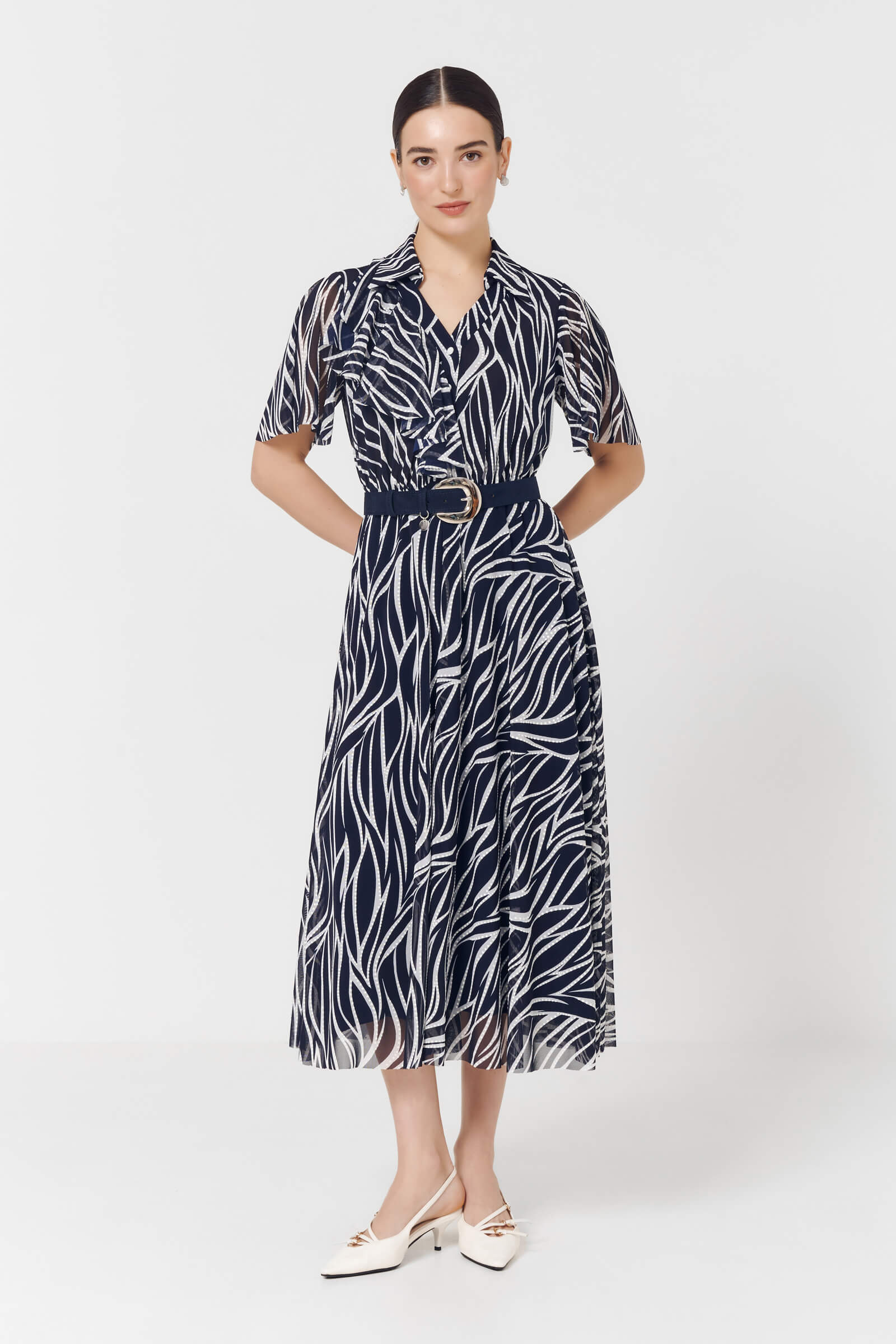 Платье из тюля с принтом Цвет Мультиколор