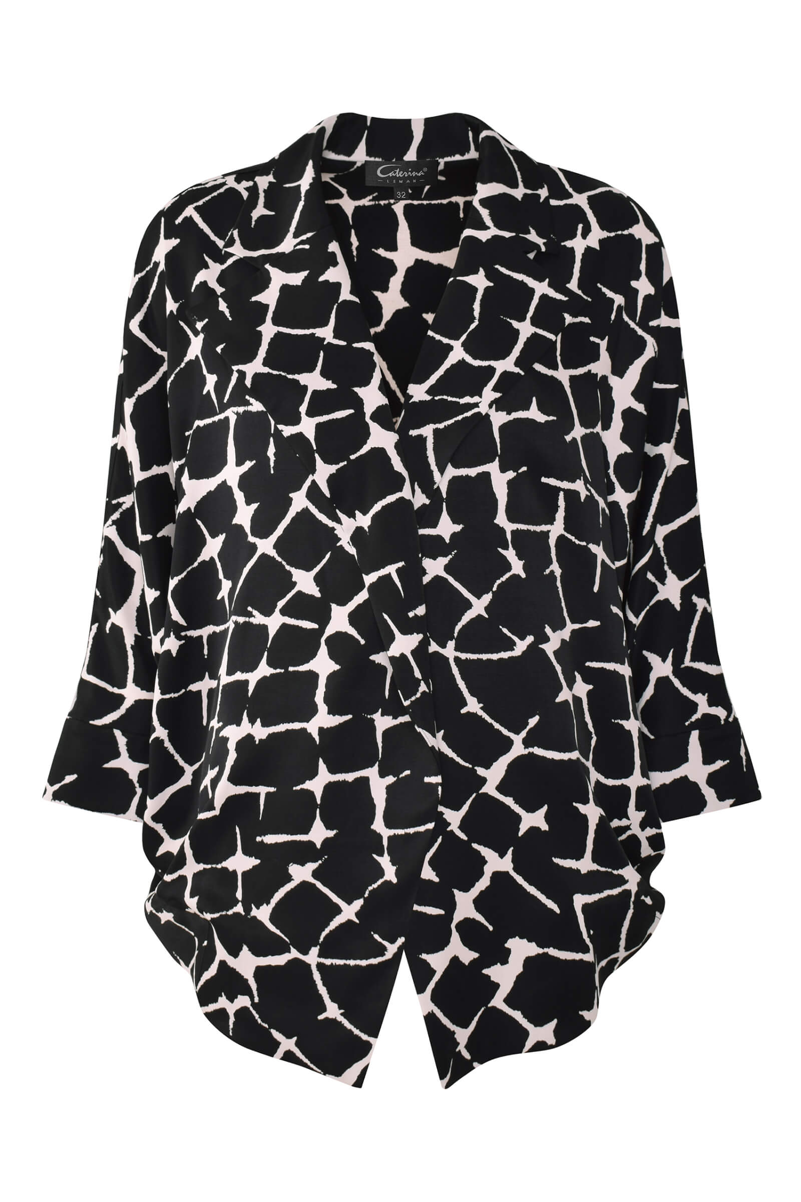 Жакет из вискозы с абстрактным принтом Цвет Черно-белый
