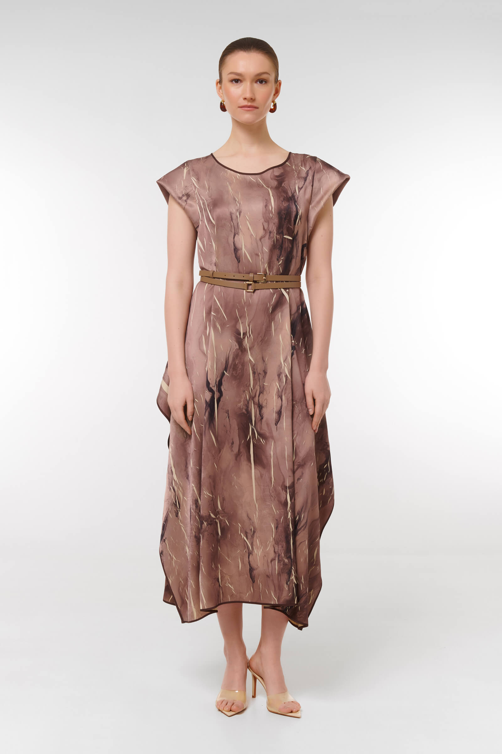 Платье из фактурной ткани Цвет Коричневый