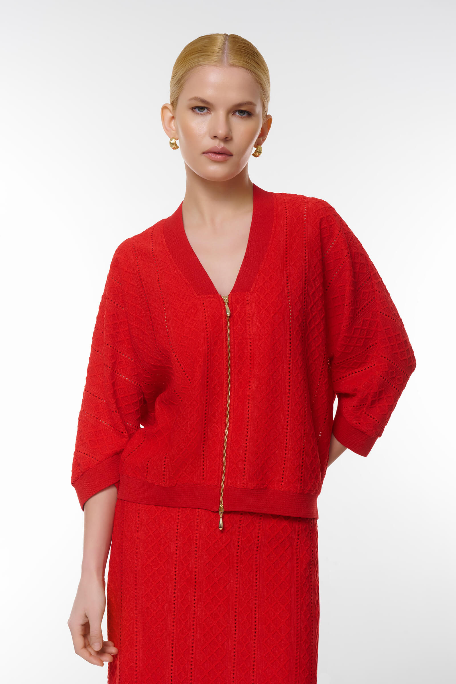 Блузка на молнии Цвет Красный