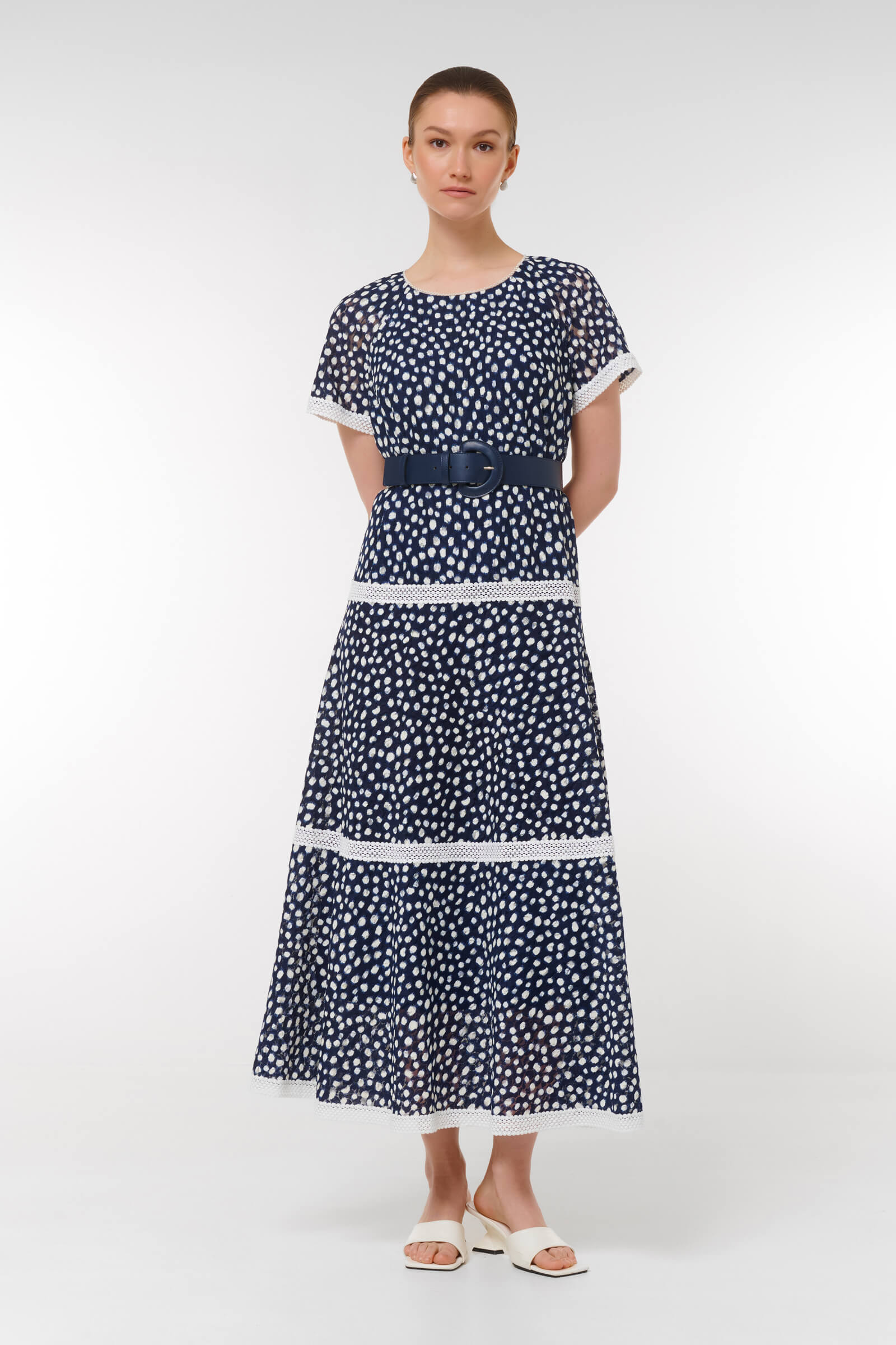 Платье с кружевом Цвет Мультиколор