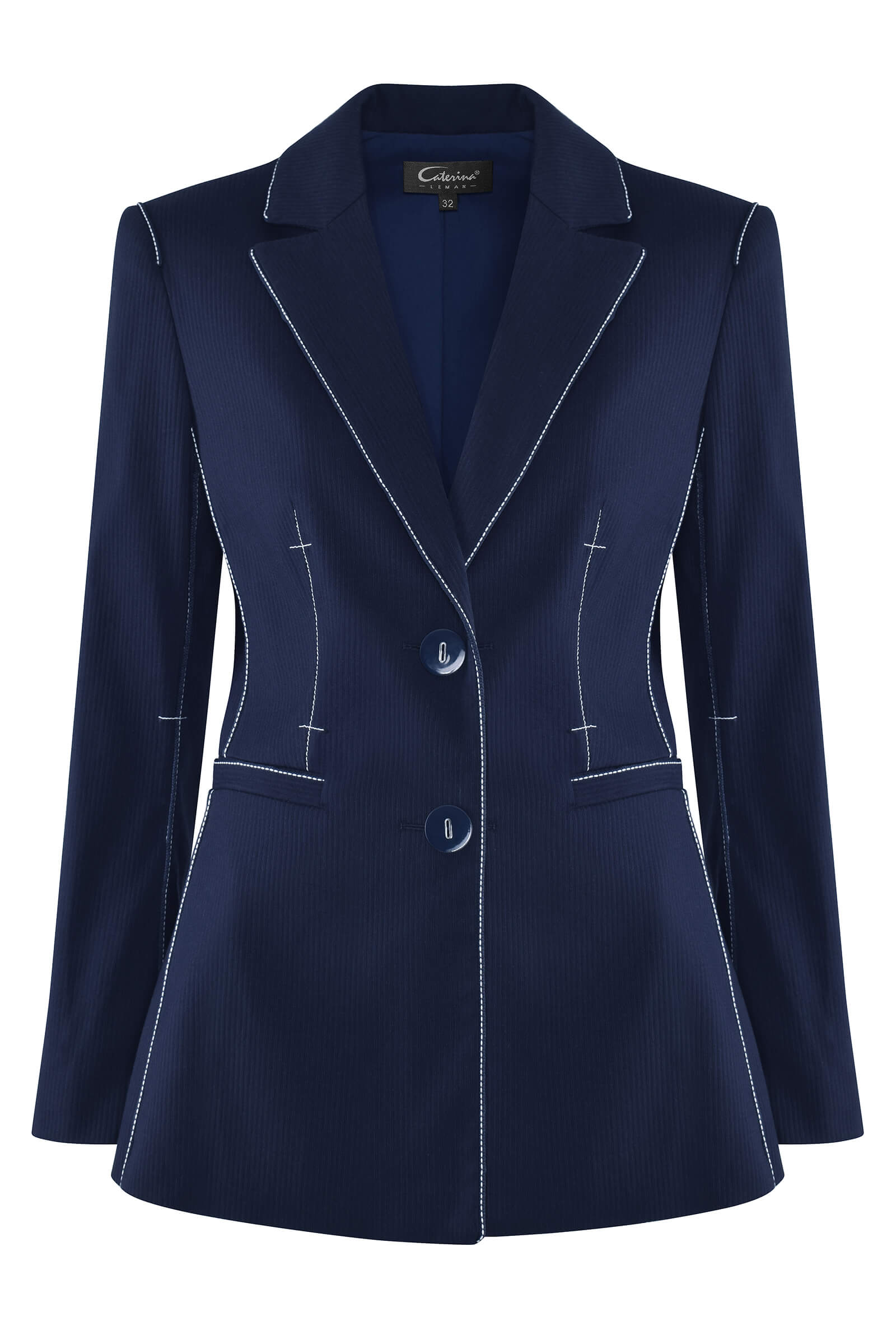 Пиджак с контрастной строчкой Цвет Синий