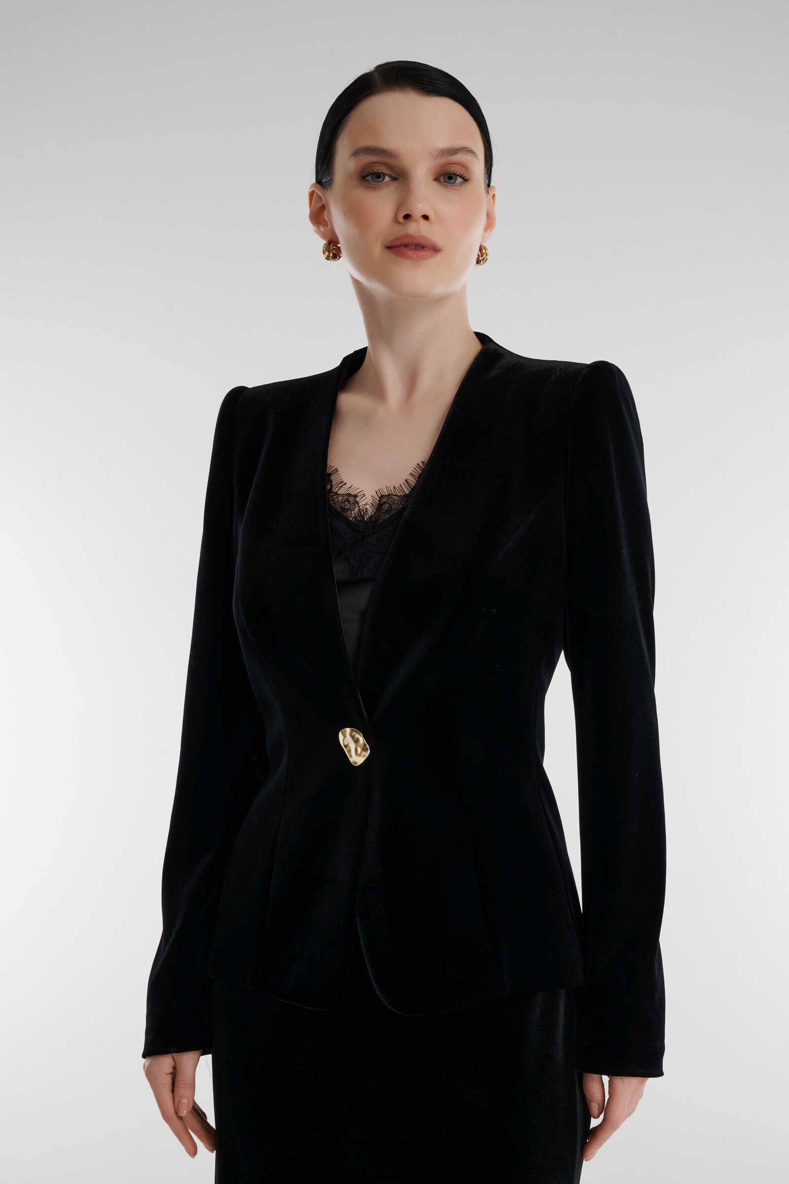 Бархатный жакет Цвет Черный
