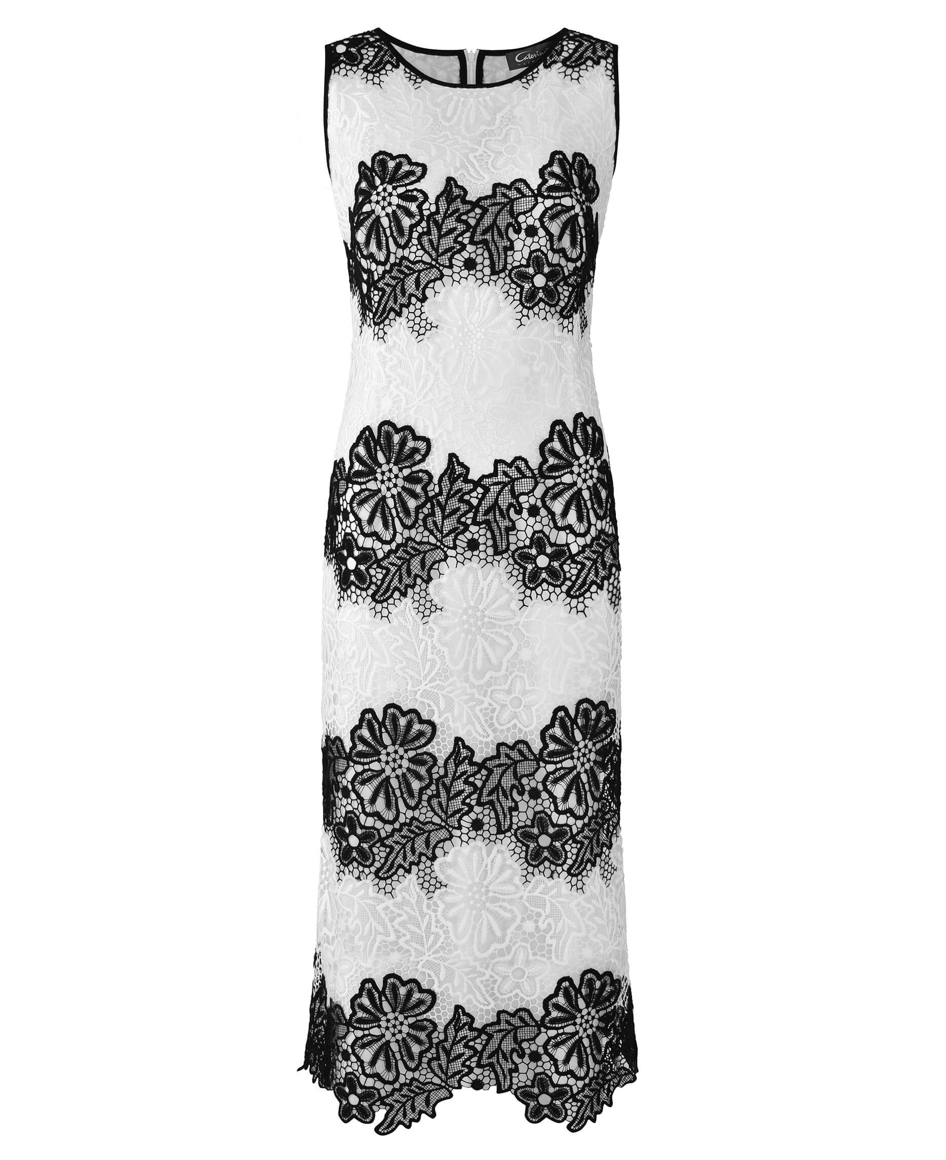Платье с вышивкой Цвет Черно-белый