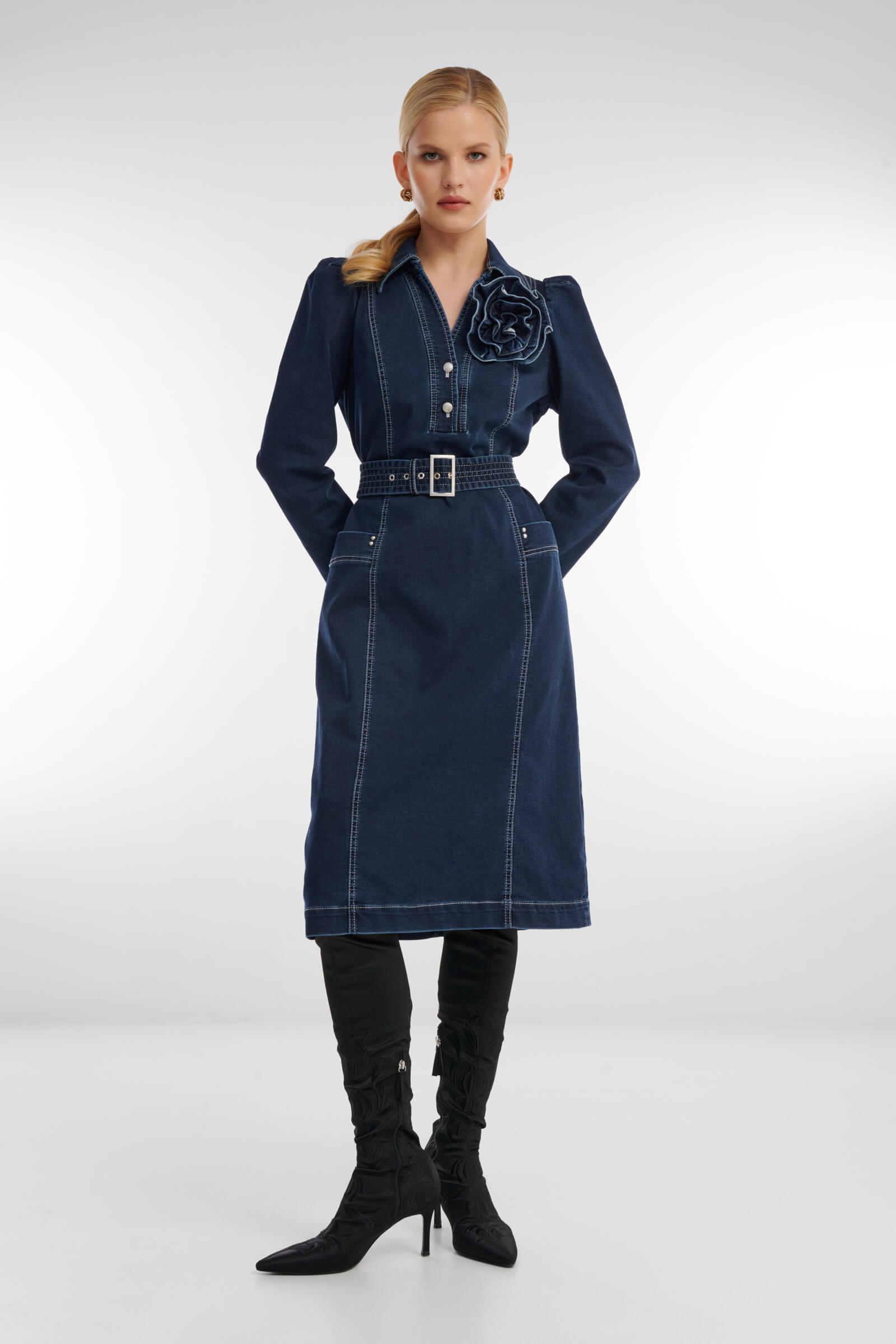 Платье из денима Цвет Синий