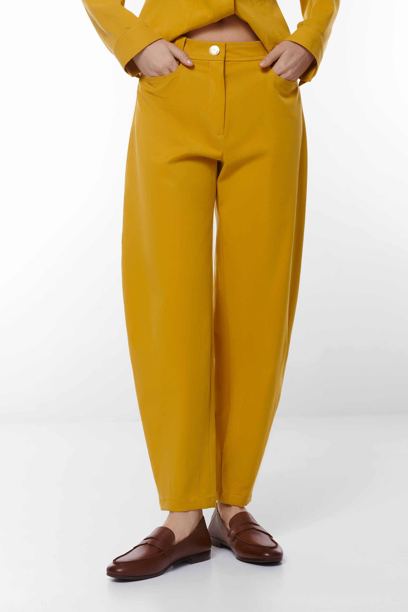 Укороченные брюки-багги Цвет Оранжевый