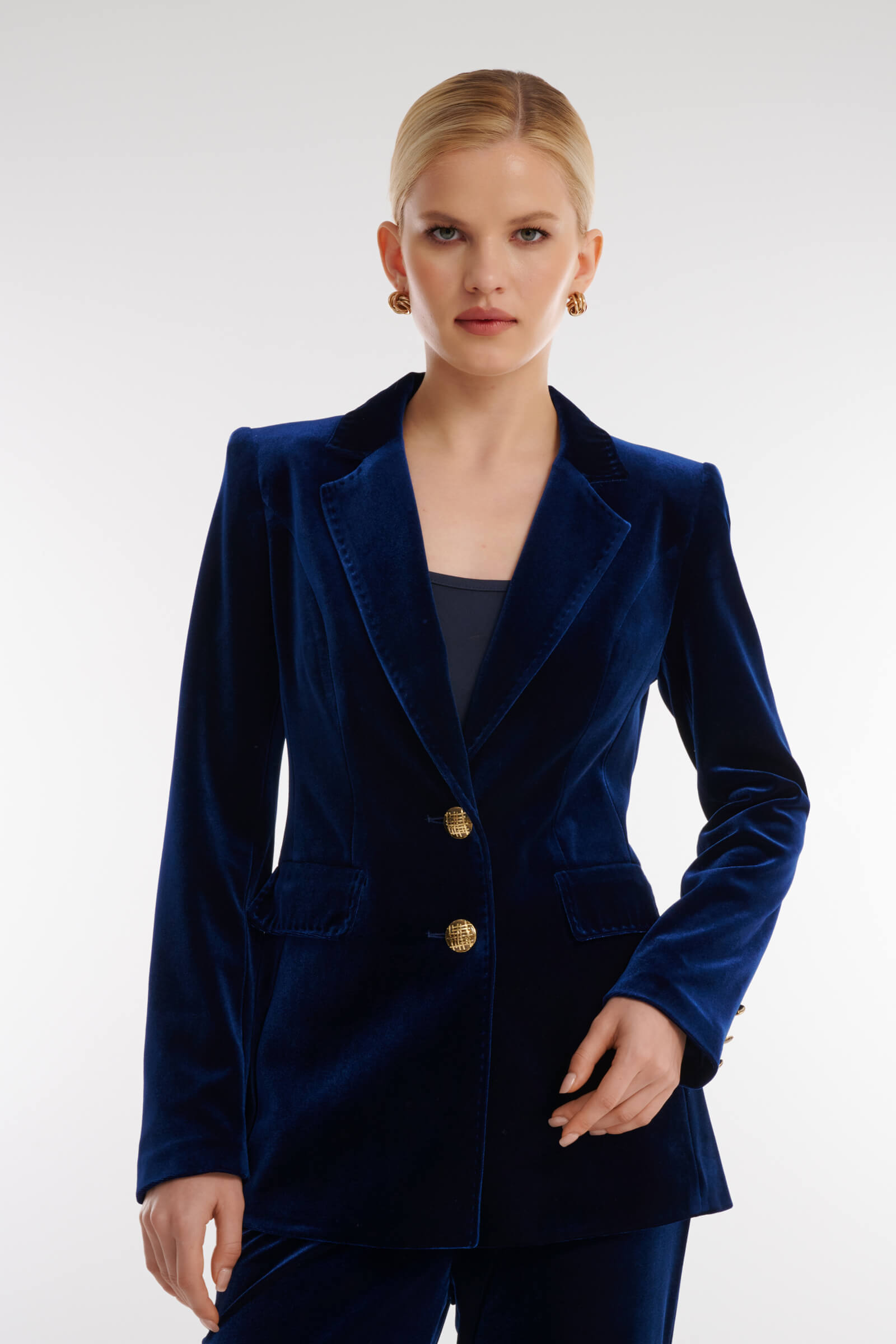 Бархатный пиджак Цвет Синий