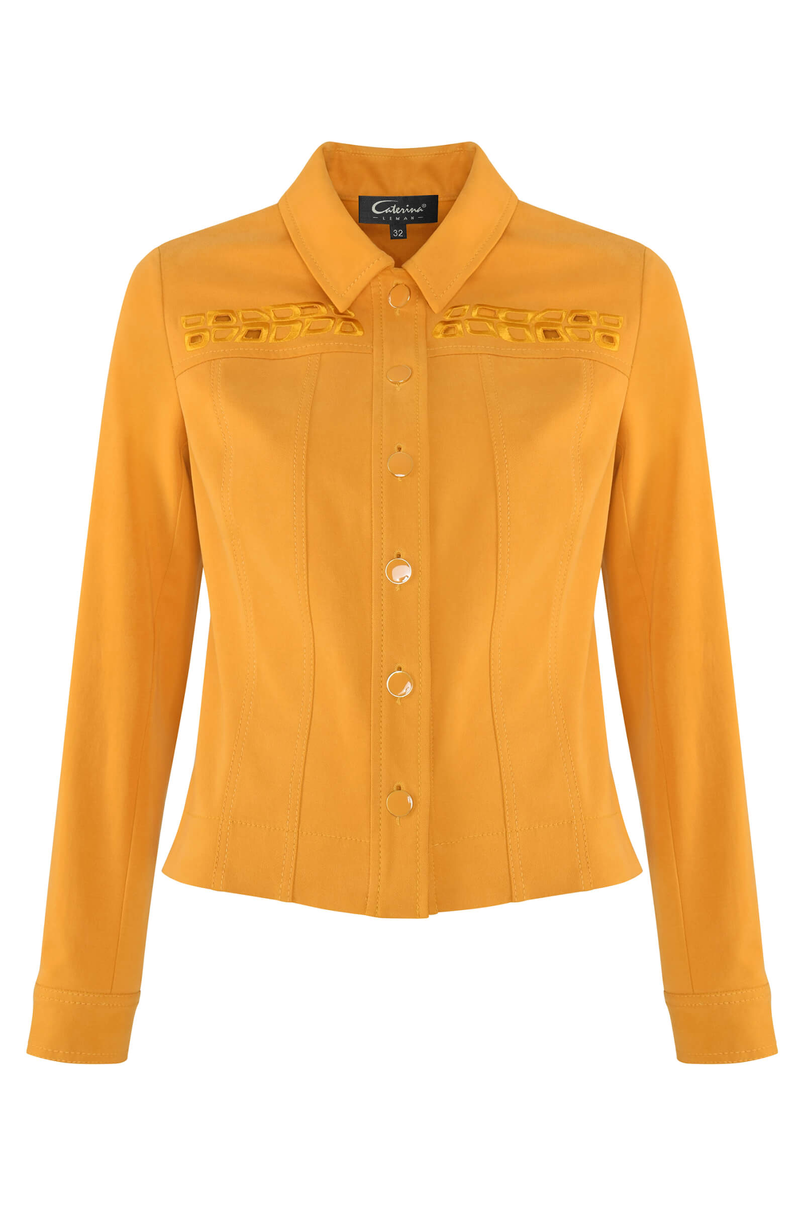 Укороченный жакет с вышивкой Цвет Желтый