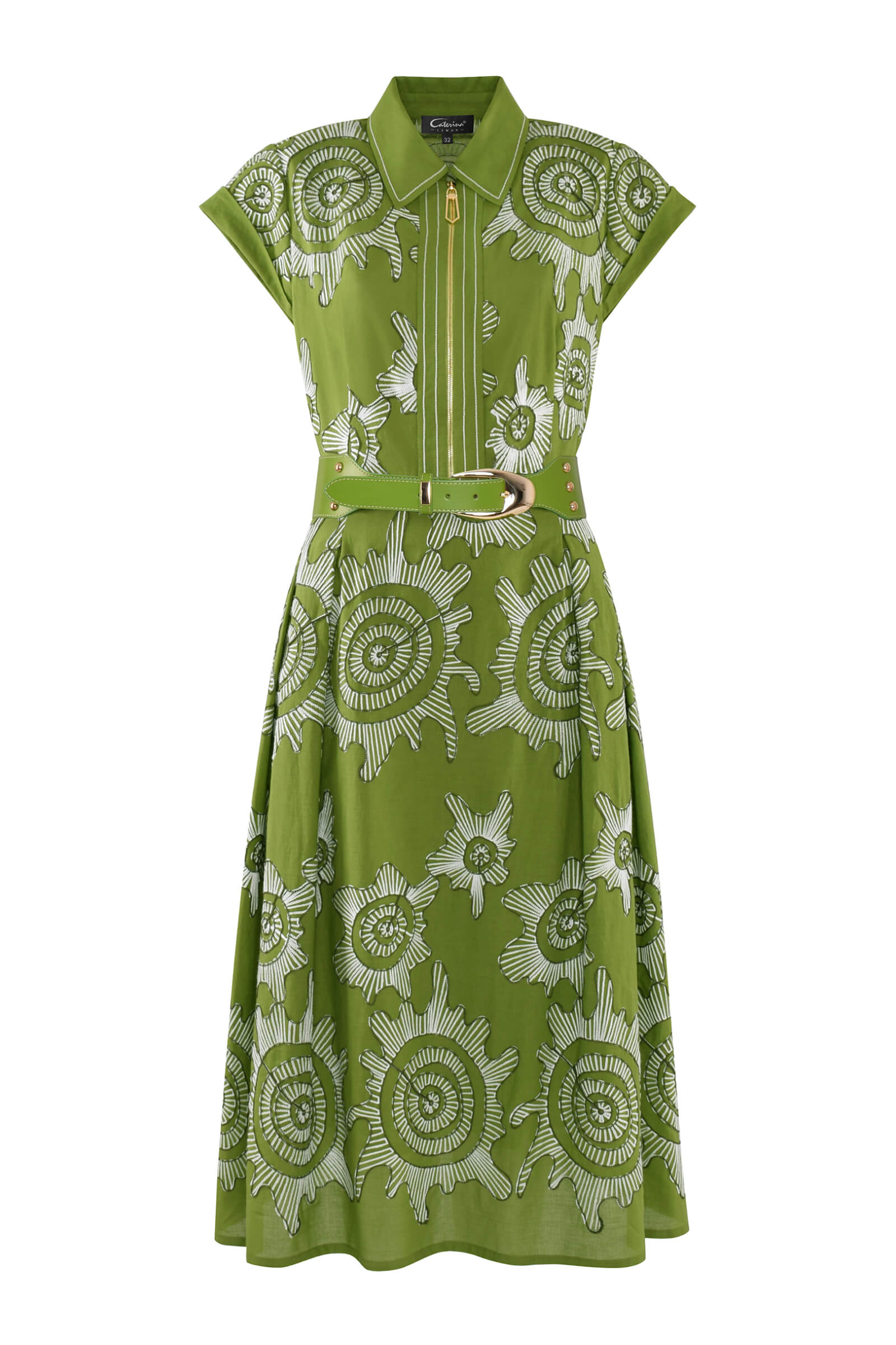 Платье миди с абстрактным принтом Цвет Мультиколор