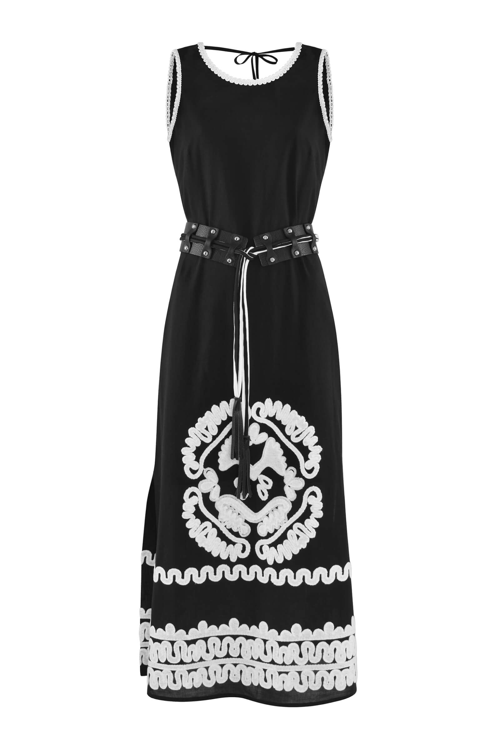 Платье с вышивкой Цвет Черный