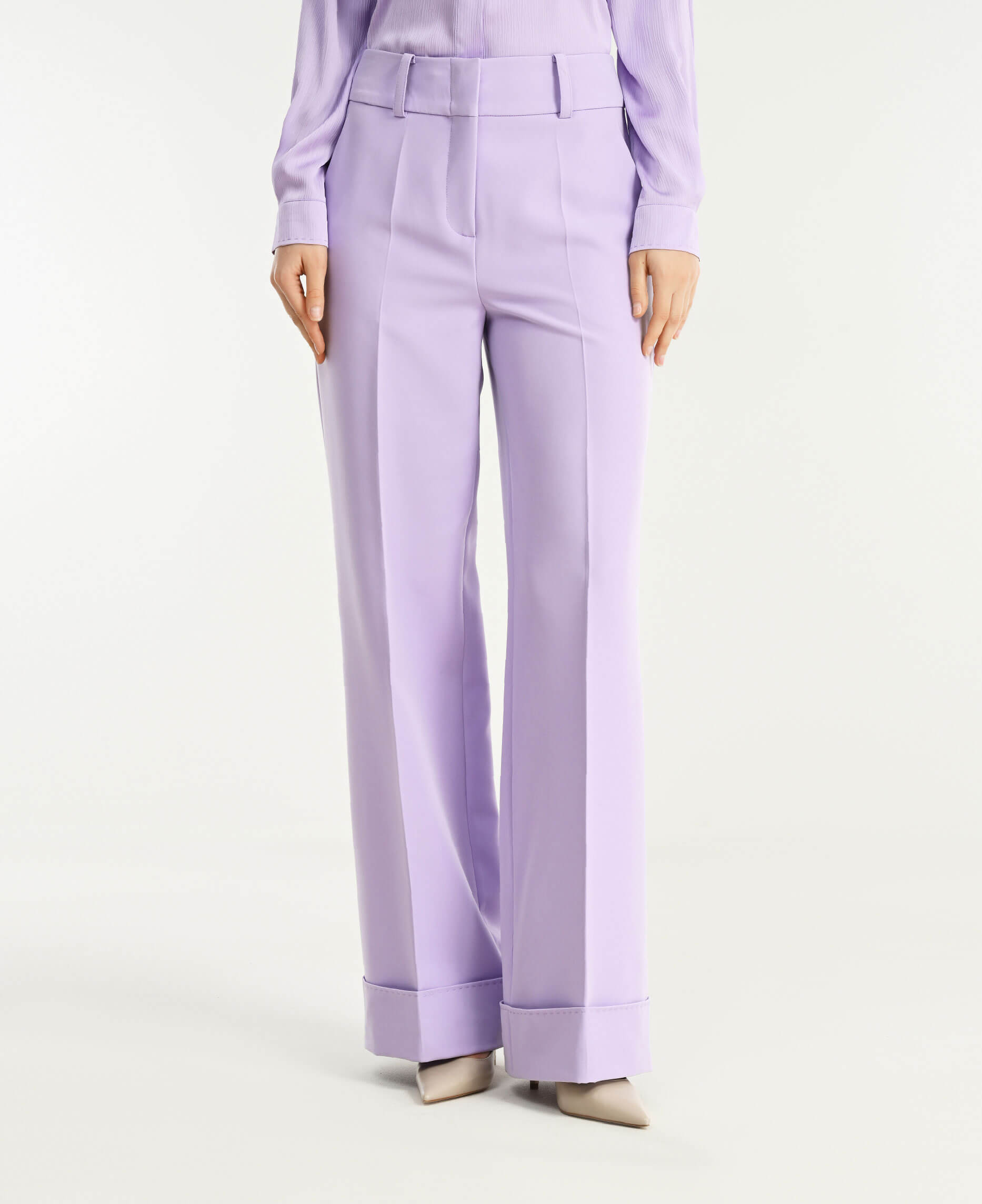 Широкие брюки с высокой посадкой Цвет Фиолетовый