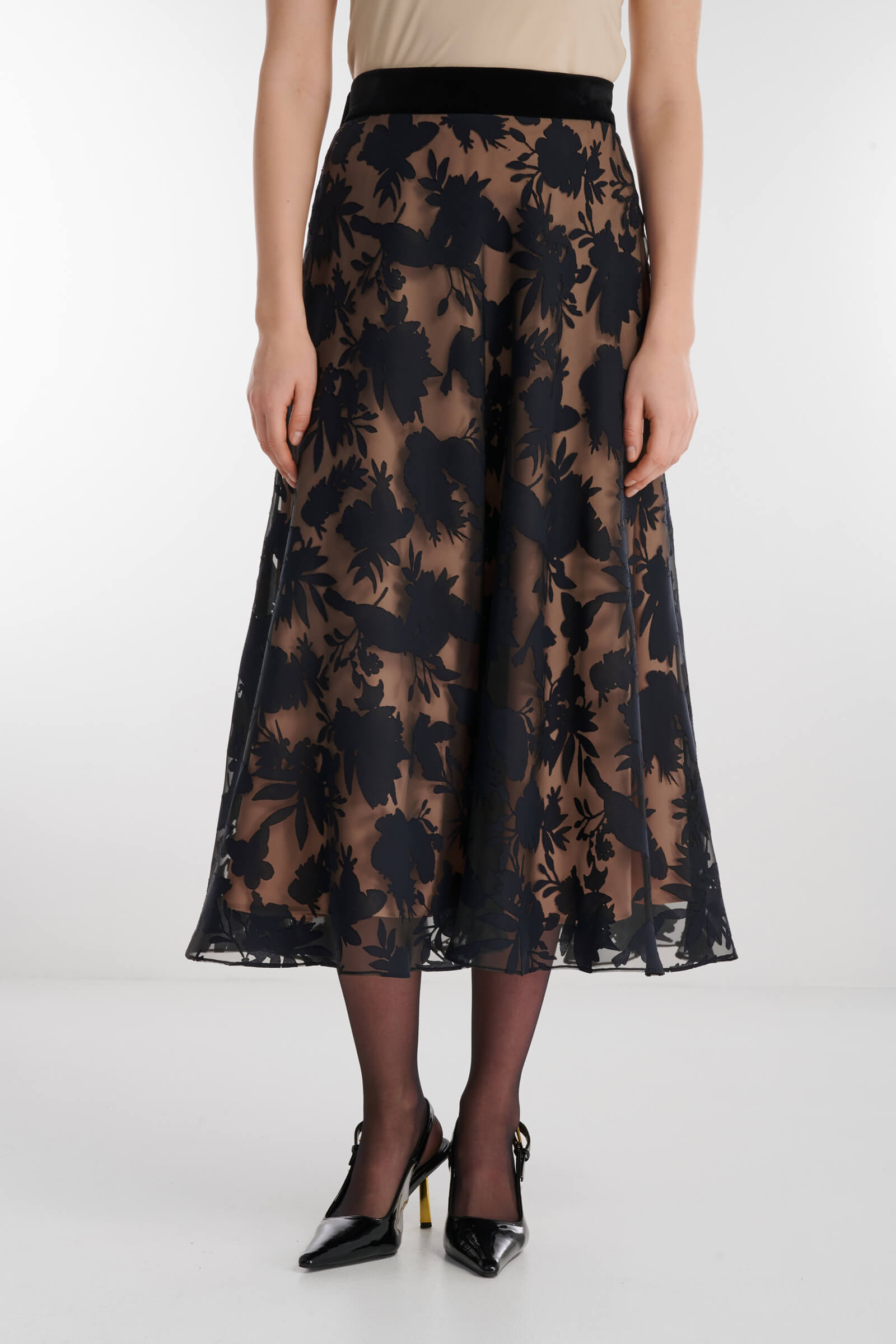 Юбка с флористичным принтом Цвет Мультиколор