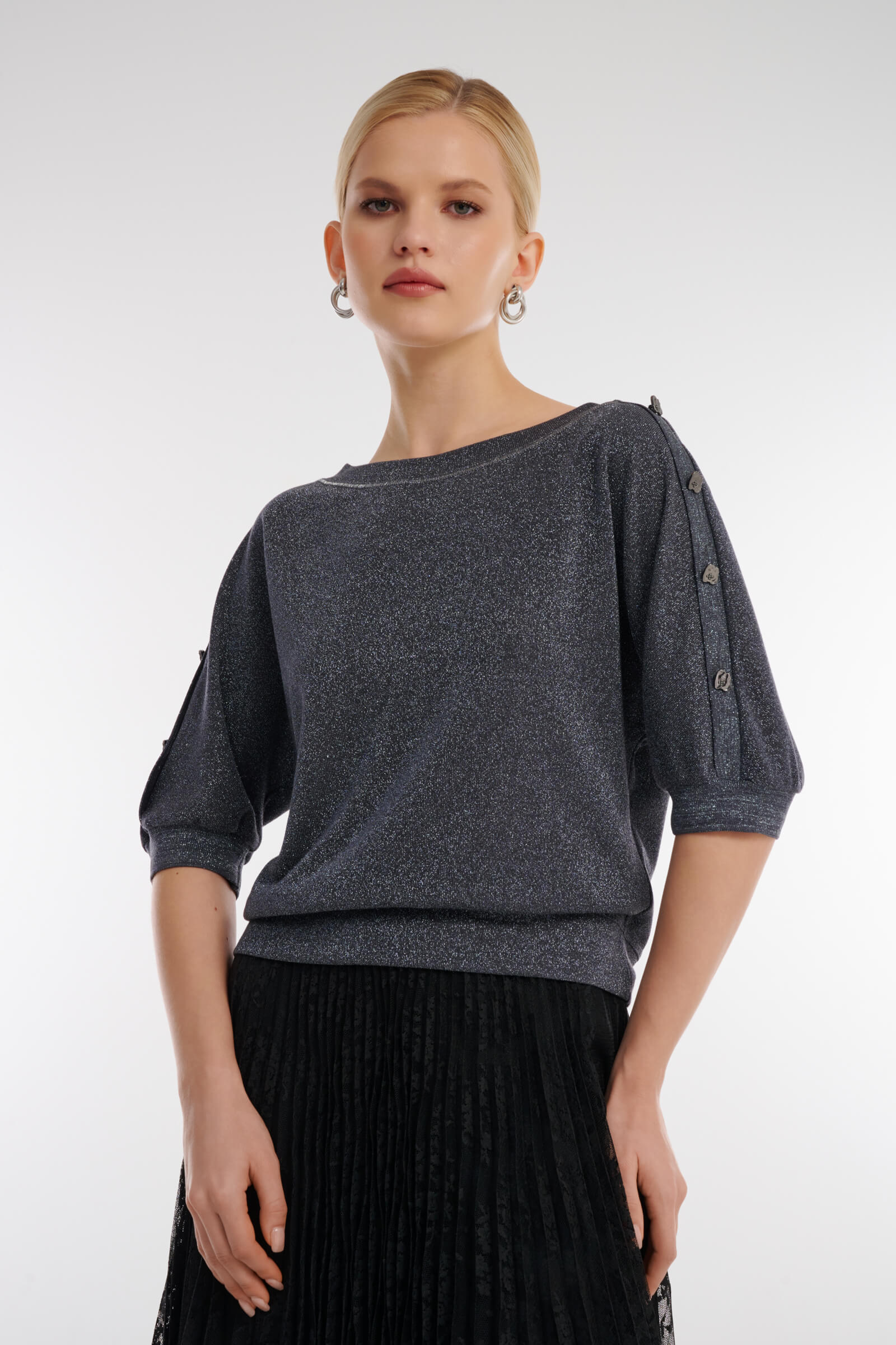 Блузка с коротким рукавом Цвет Серый