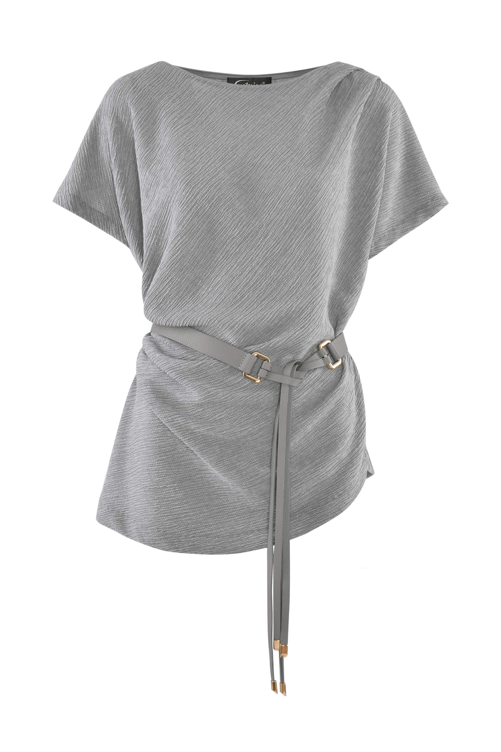 Блузка с драпировкой Цвет Серый
