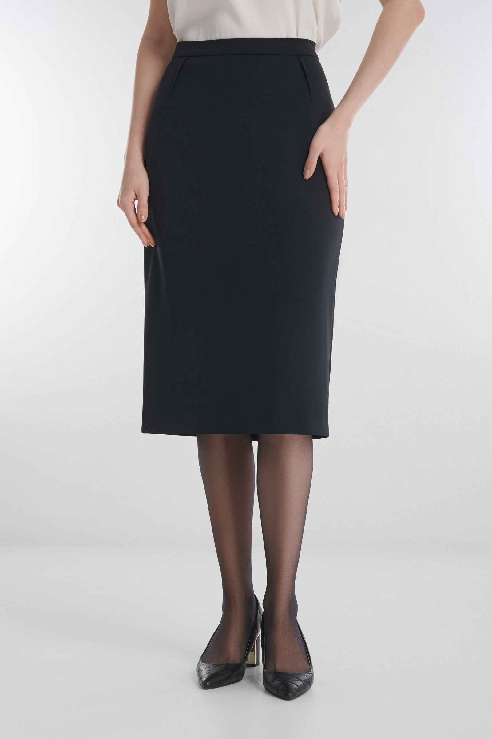 Юбка-карандаш с декоративной строчкой Цвет Черный