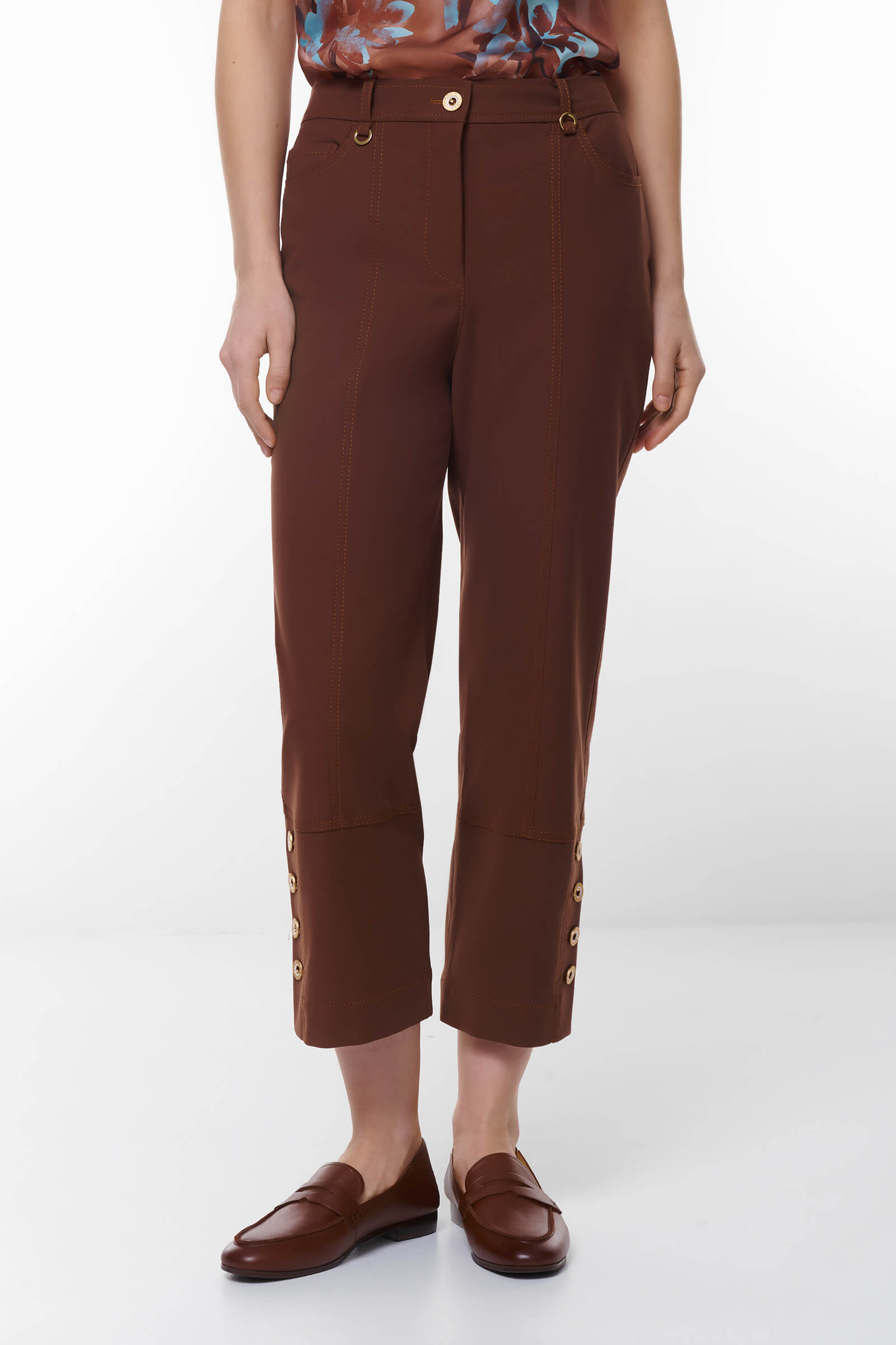 Брюки-капри Цвет Коричневый