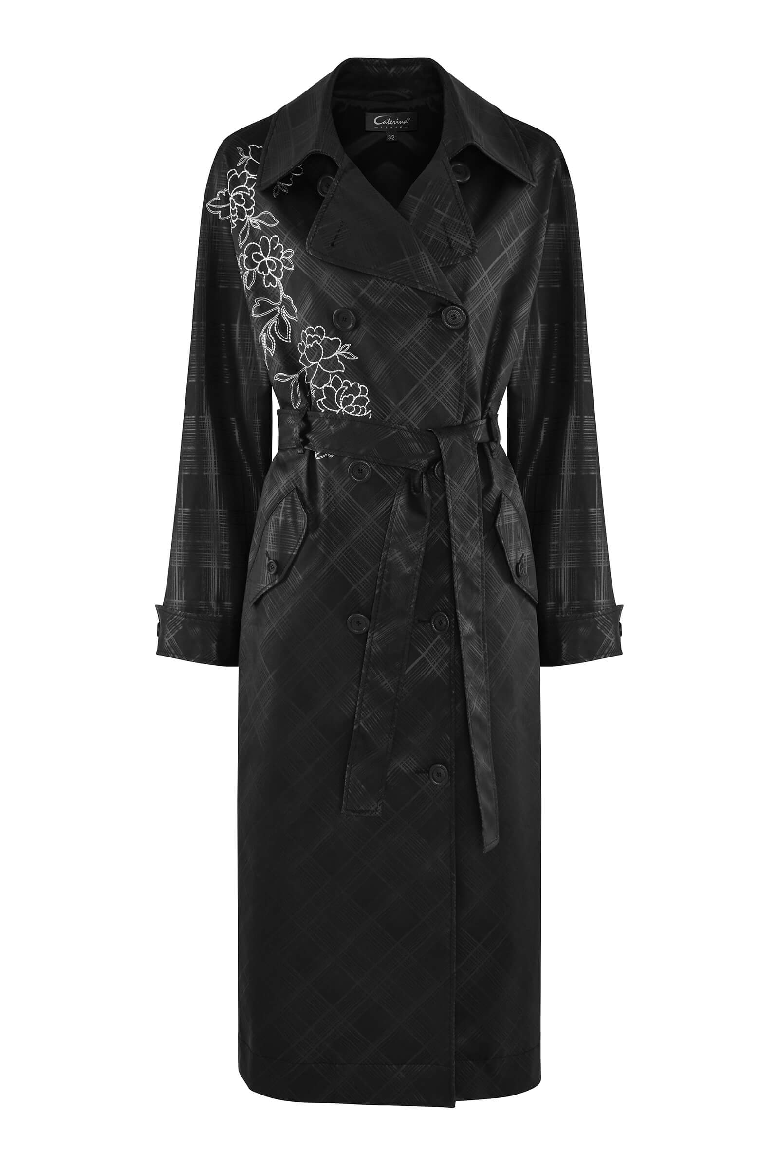 Плащ с цветочным узором Цвет Черный