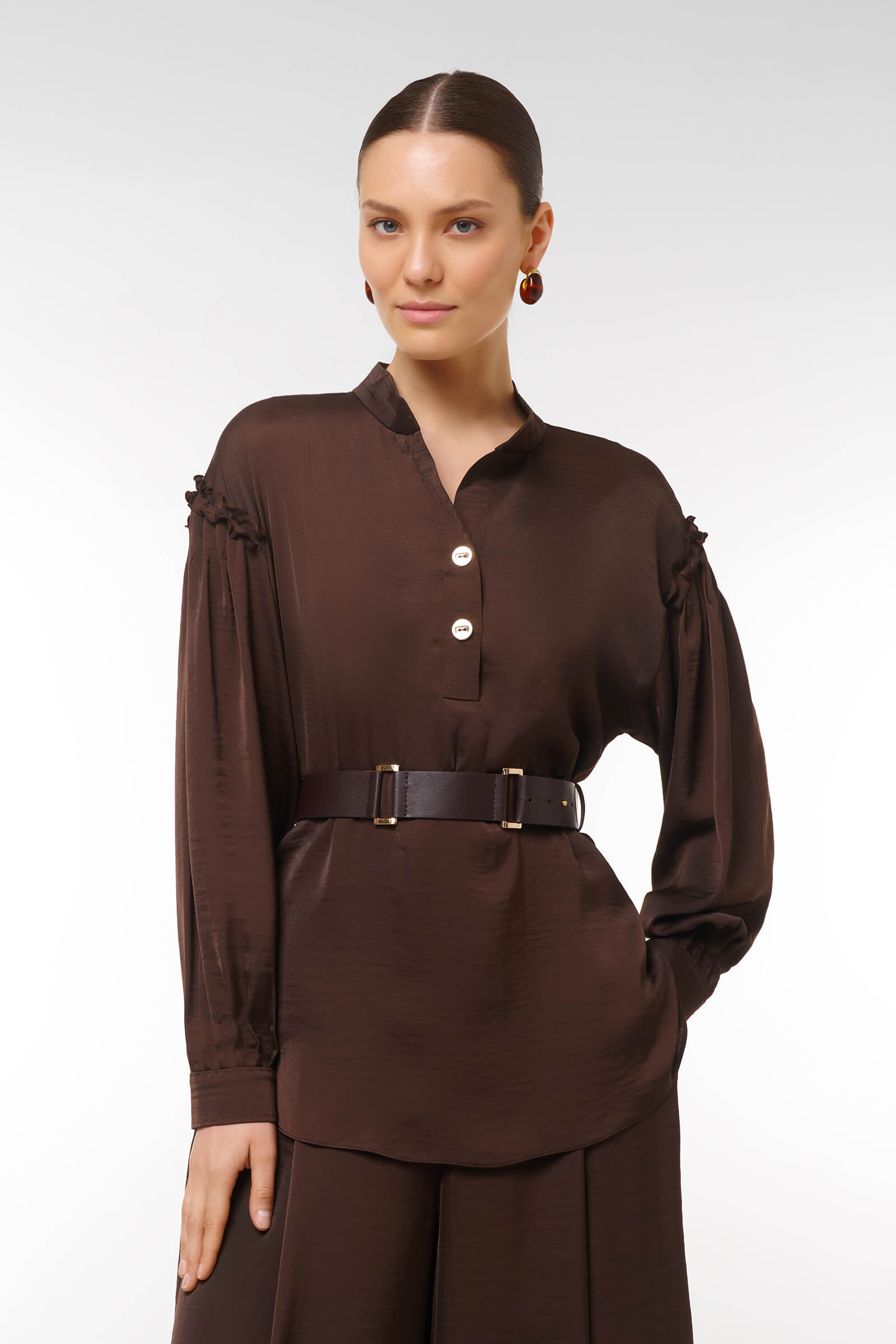 Блузка Цвет Коричневый