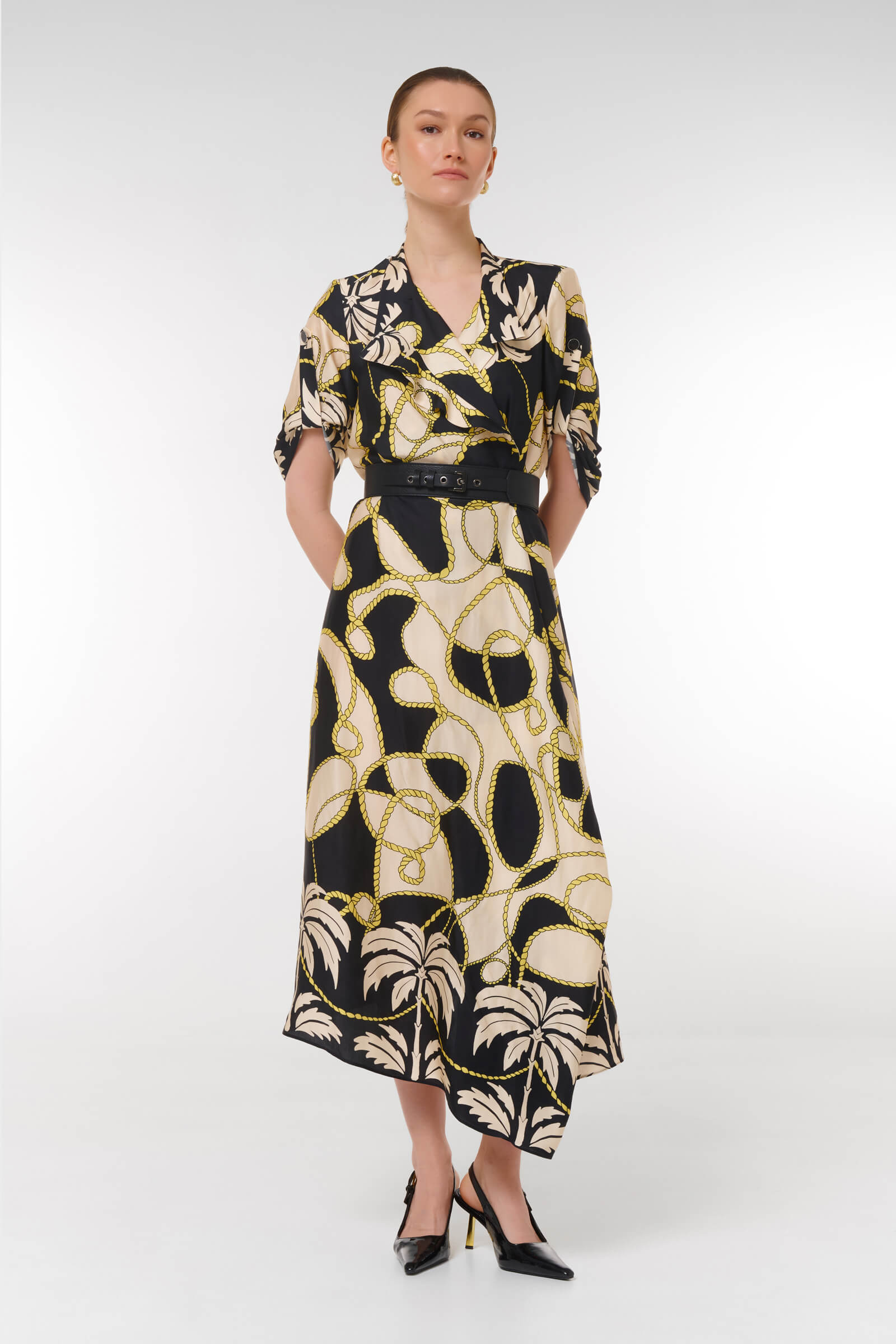 Платье с абстрактным принтом Цвет Мультиколор