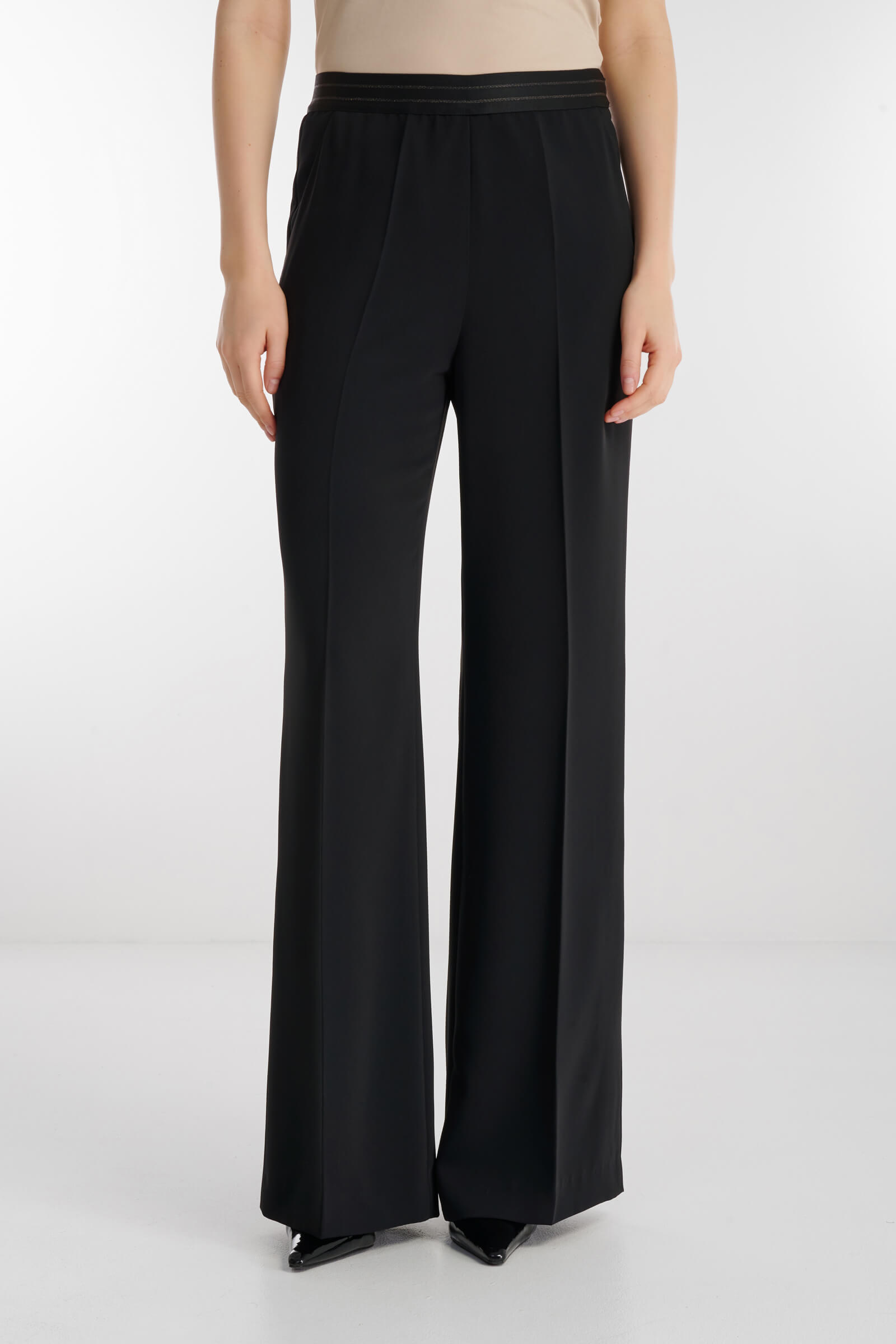Расклешенные брюки из поливискозы Цвет Черный