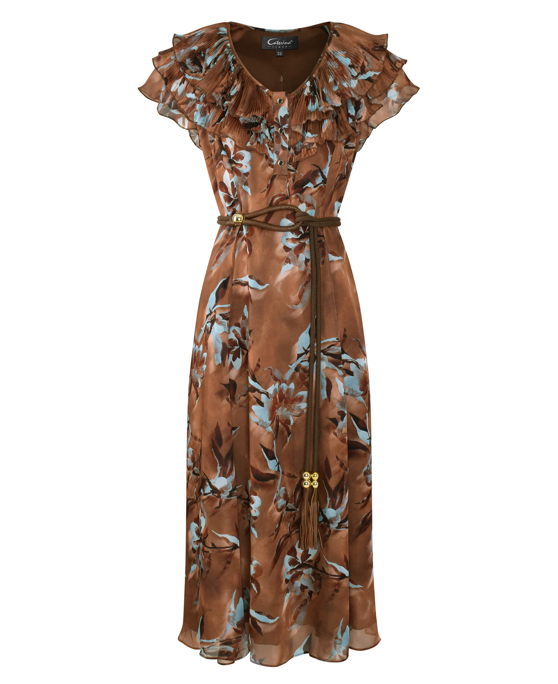 Платье с цветочным принтом Цвет Коричневый