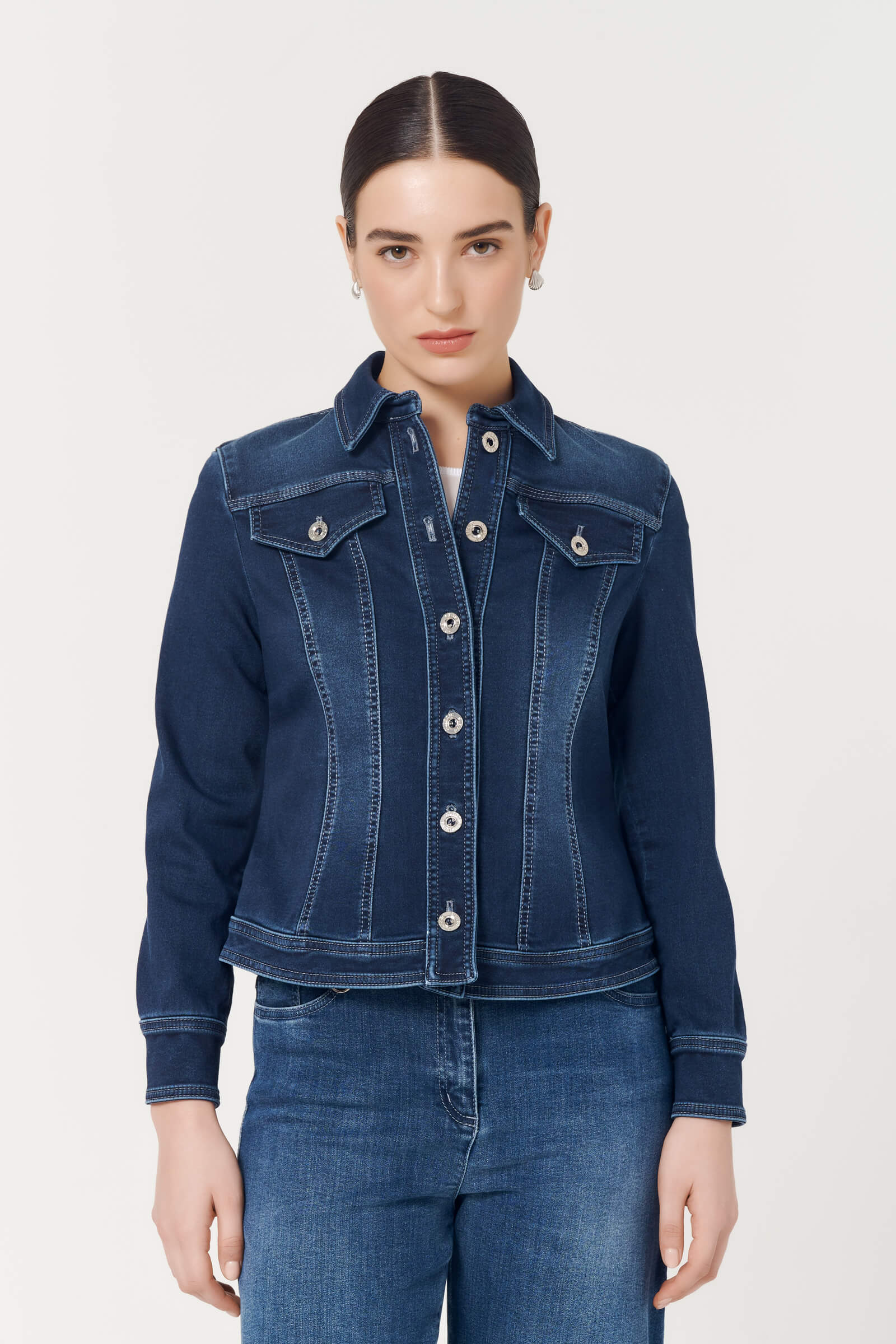 Куртка из денима с потертостями Цвет Синий