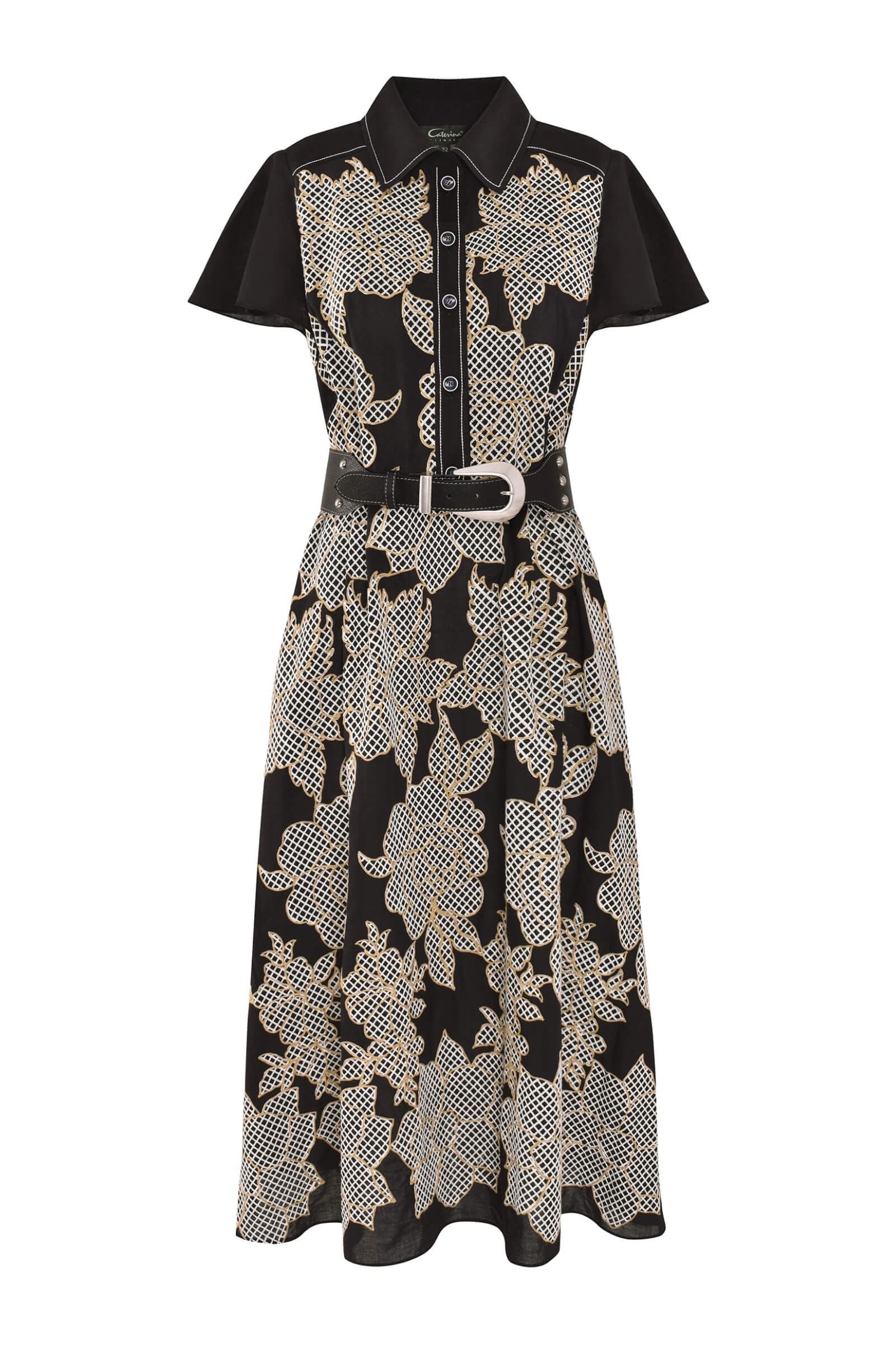 Платье с вышивкой Цвет Мультиколор