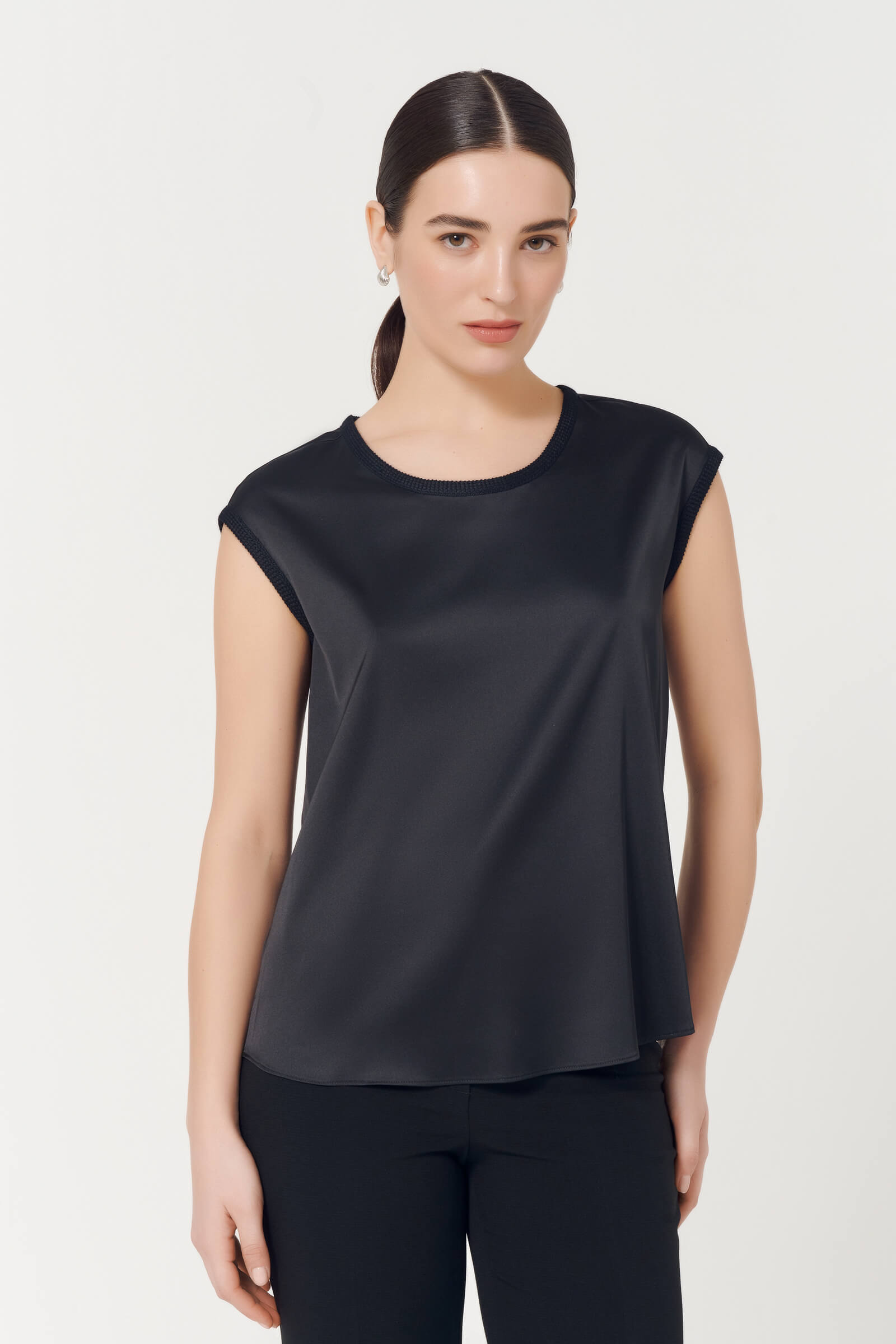 Топ с коротким рукавом Цвет Черный