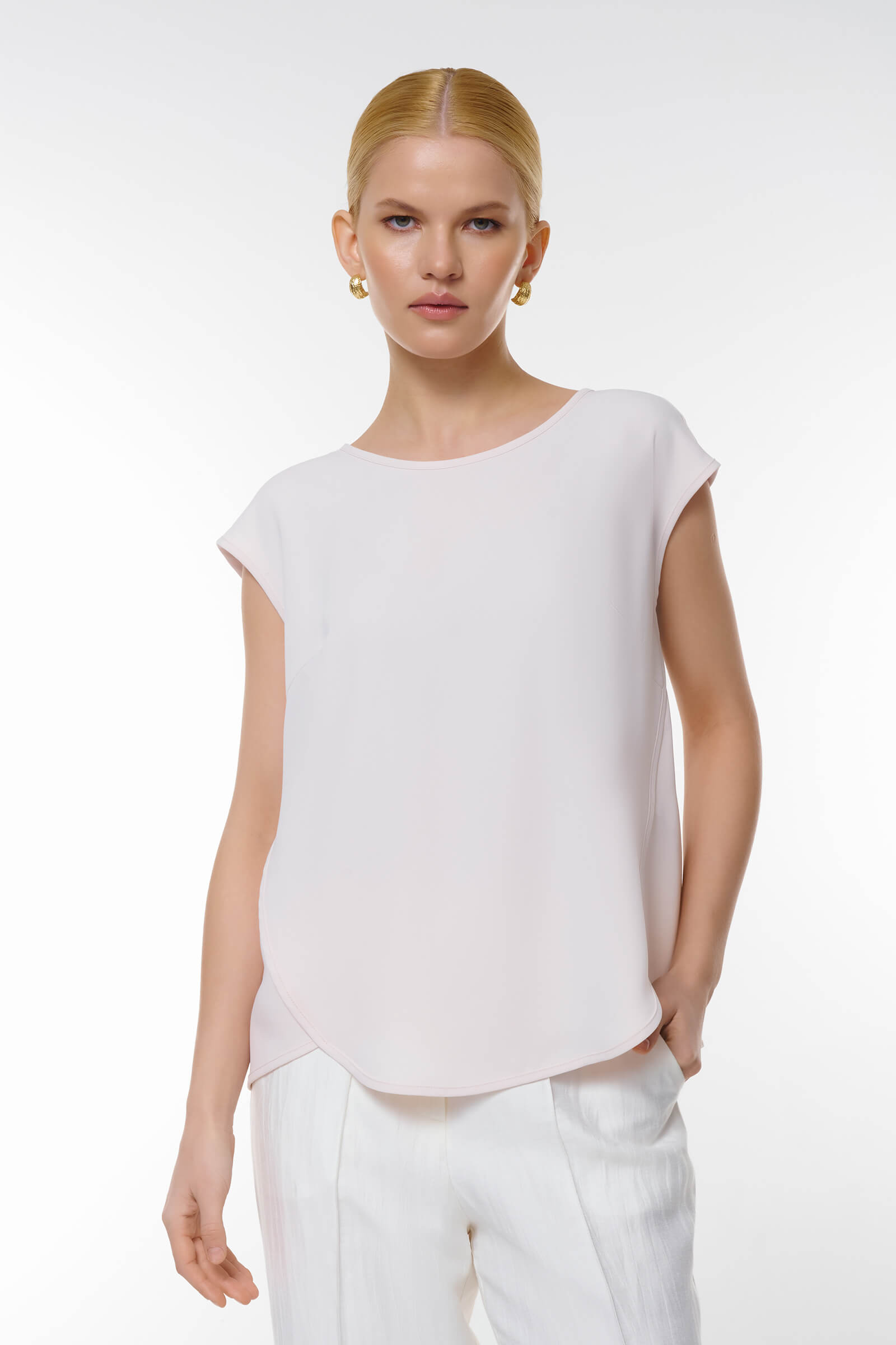 Блузка с коротким рукавом Цвет Пудровый