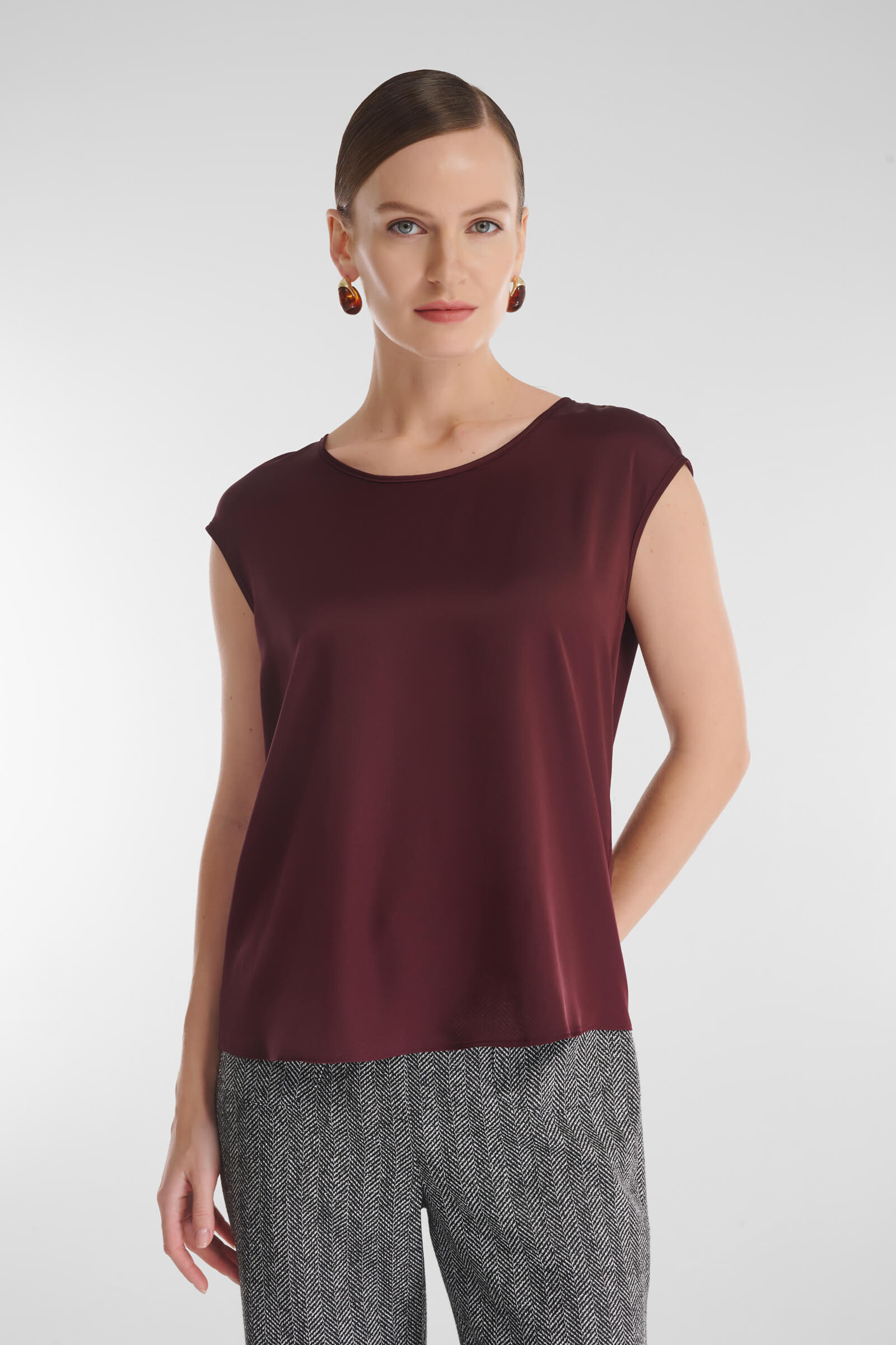 Топ из поливискозы Цвет Бордовый