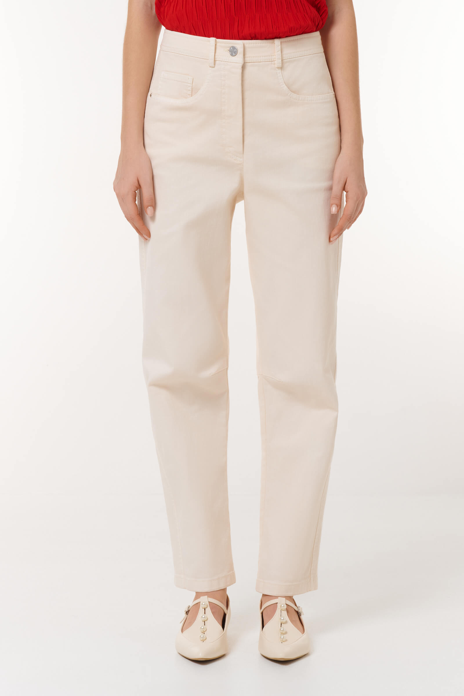 Зауженные джинсы Цвет Кремовый