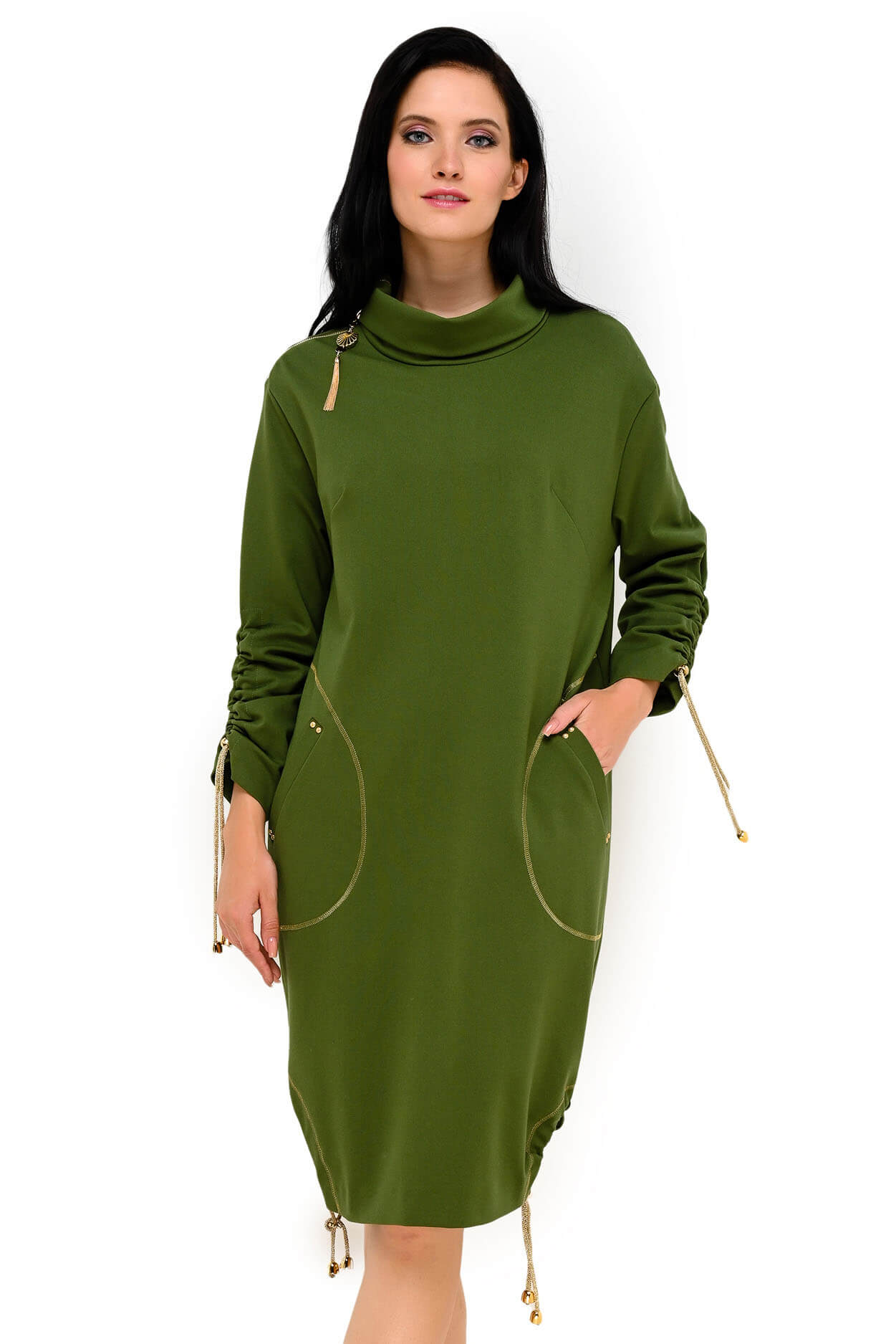 Платье свободного кроя Цвет Зеленый