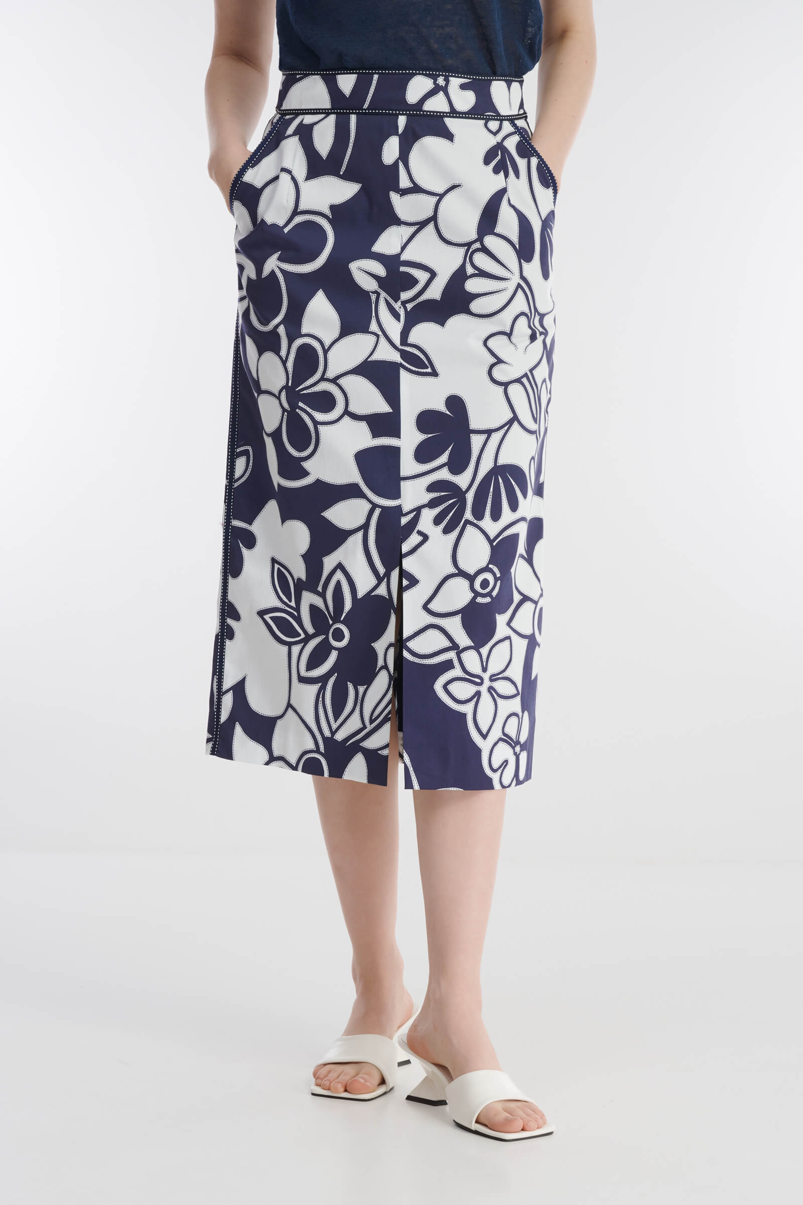 Юбка-карандаш длины мидакси Цвет Мультиколор