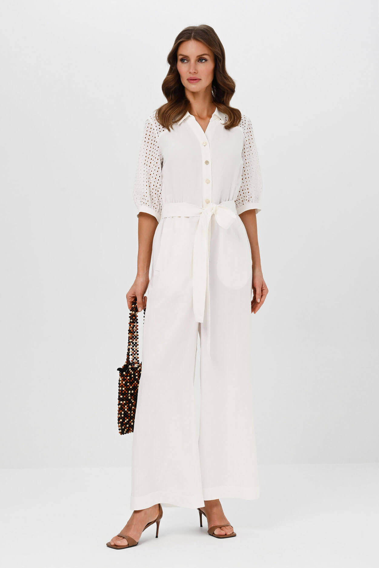 Комфортный летний комбинезон Цвет Белый