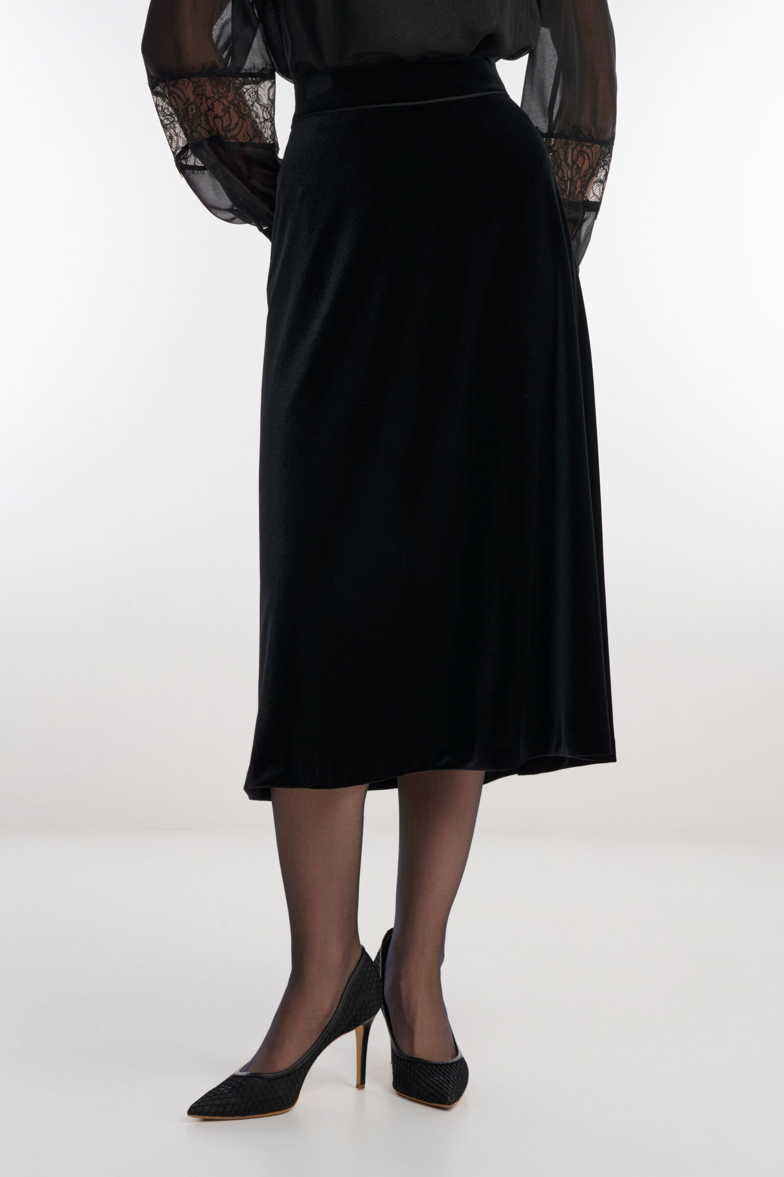 Бархатная юбка Цвет Черный