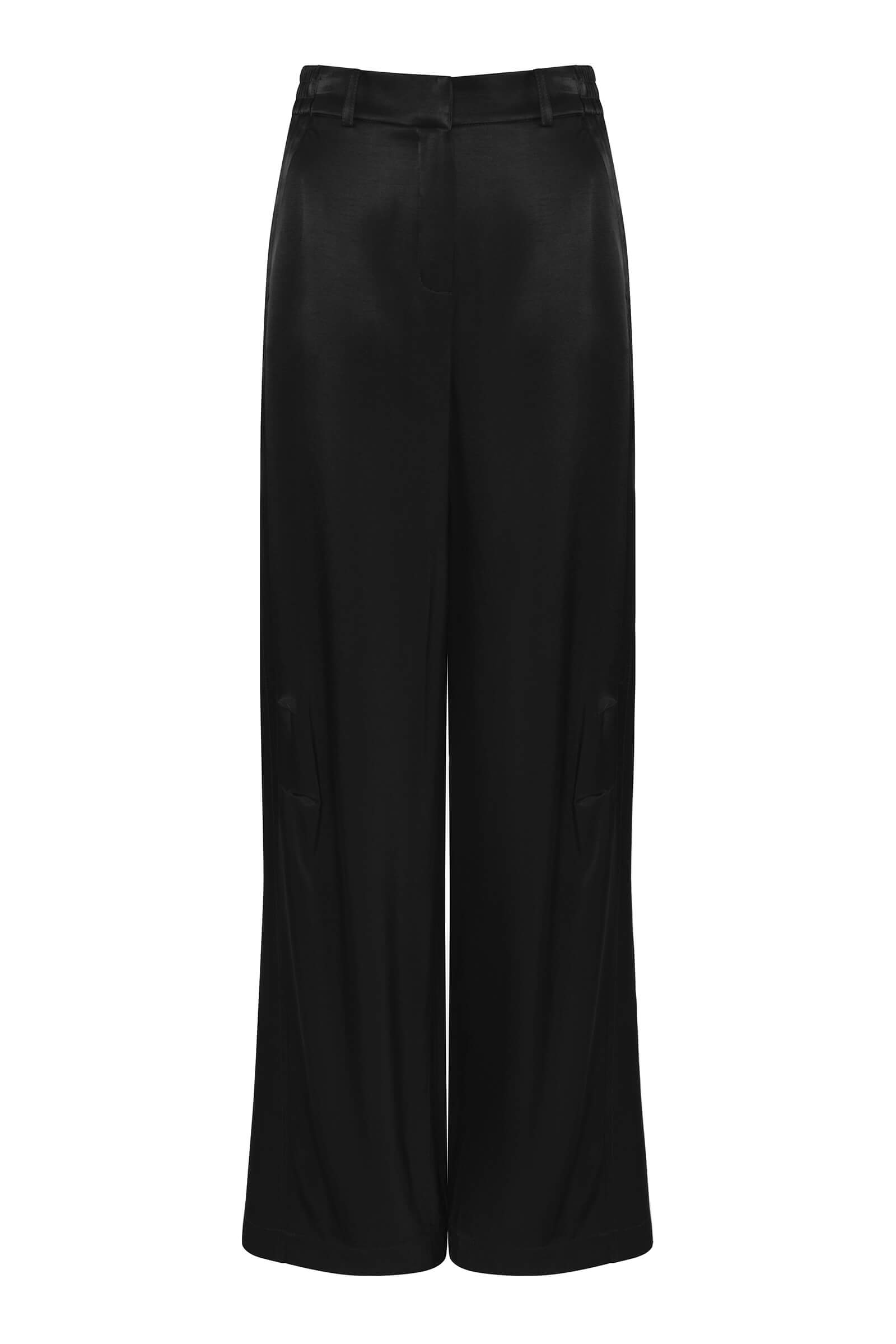 Широкие брюки из атласа Цвет Черный