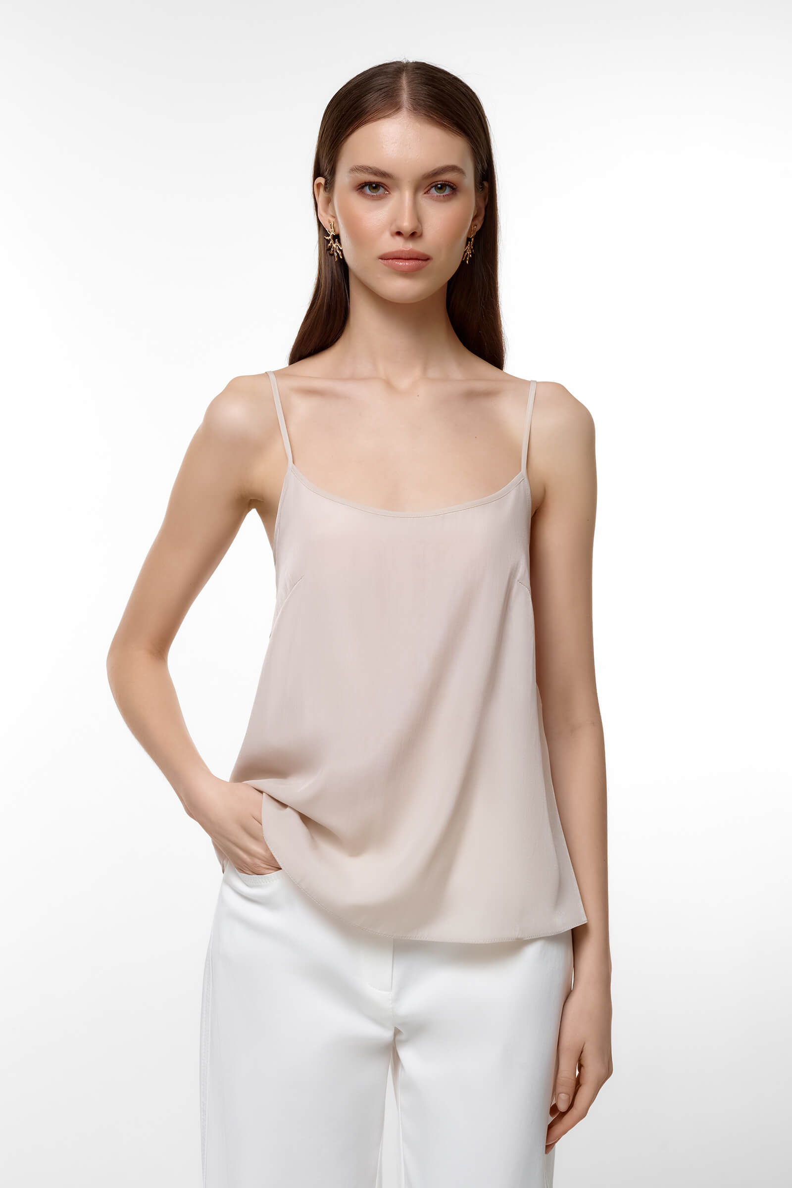 Топ из поливискозы Цвет Бежевый