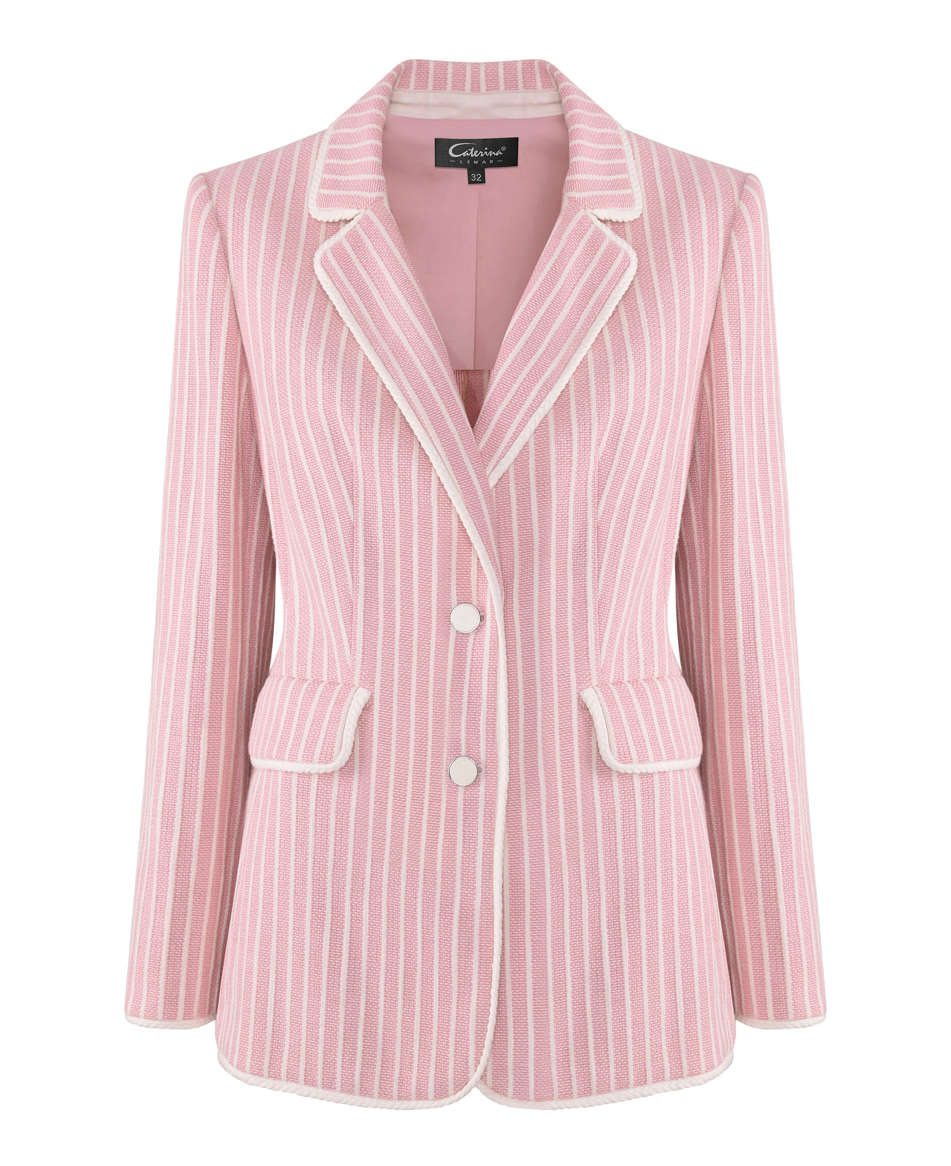 Приталенный жакет в полоску Цвет Розовый