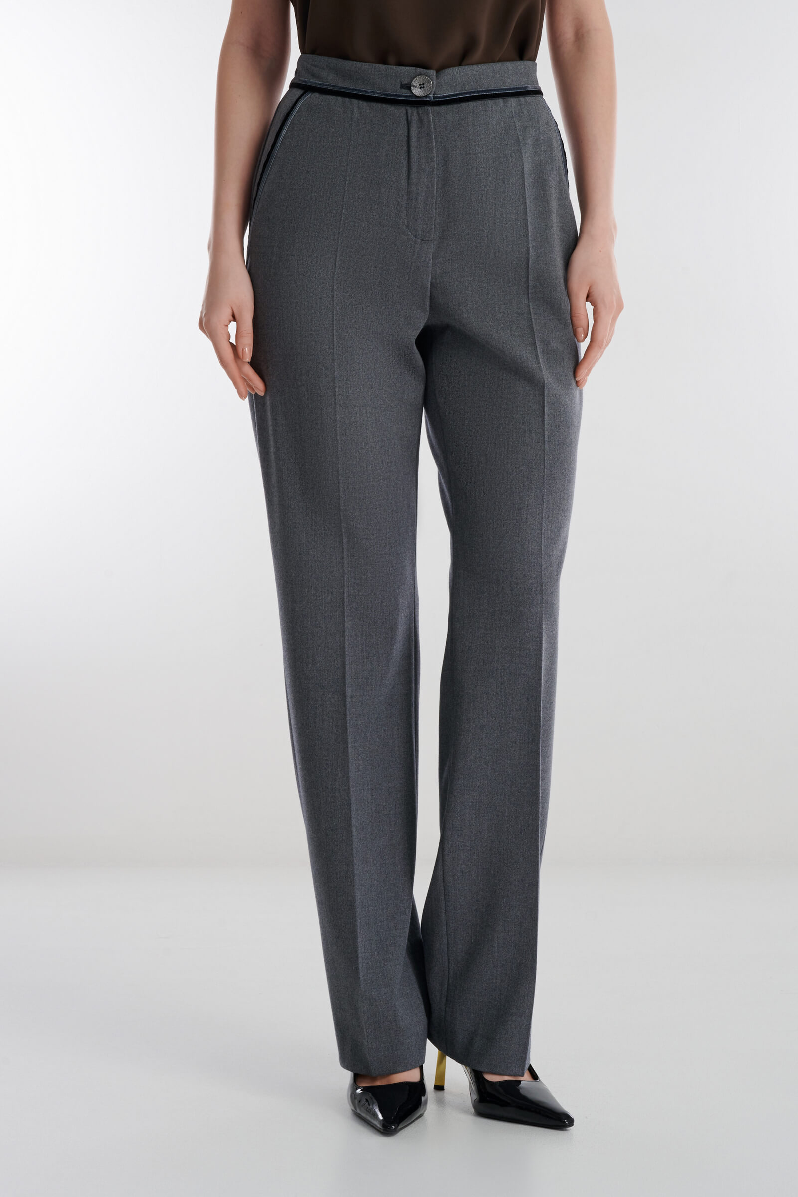 Брюки прямого кроя из поливискозы Цвет Серый