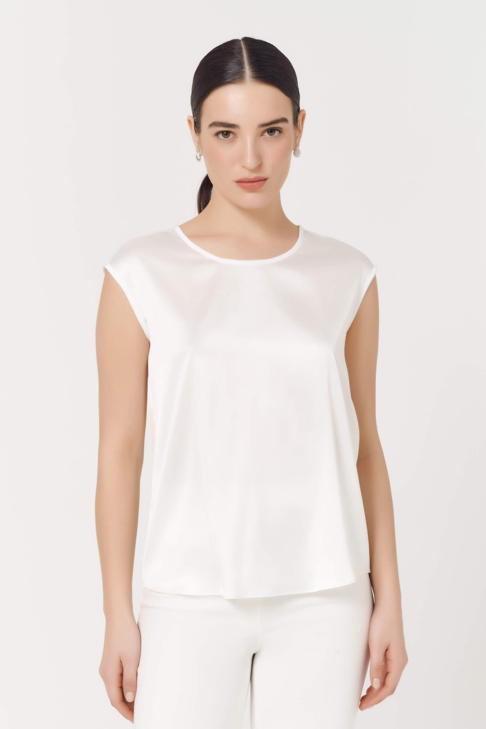 Топ с коротким рукавом Цвет Белый