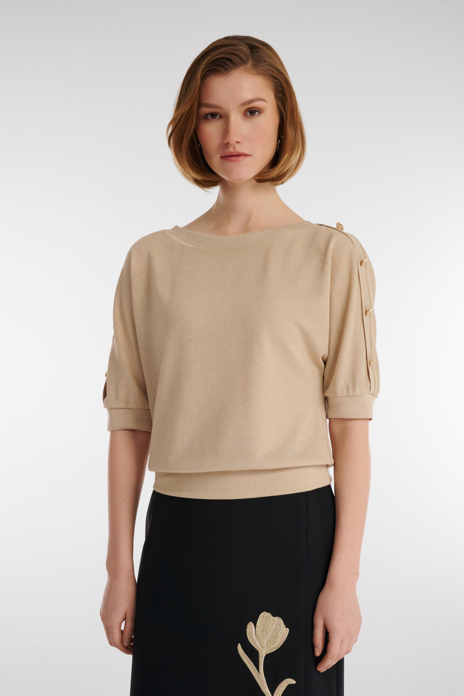 Джемпер с люрексом Цвет Бежевый