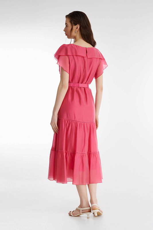 Платье с воланами Цвет Розовый Изображение 2