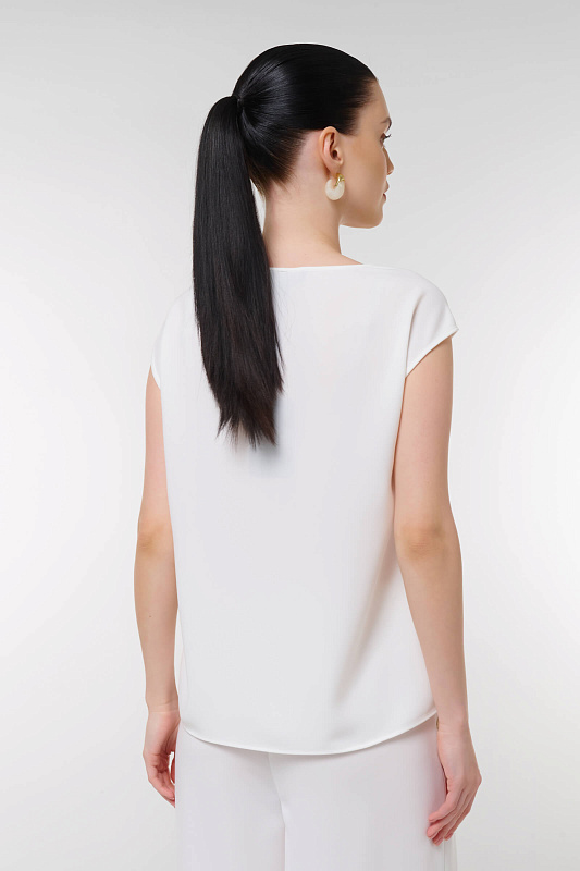 Топ с контрастной окантовкой Цвет Белый Изображение 2