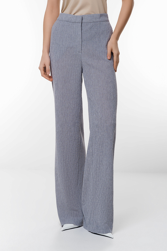 Брюки из фактурного материала Цвет Серый