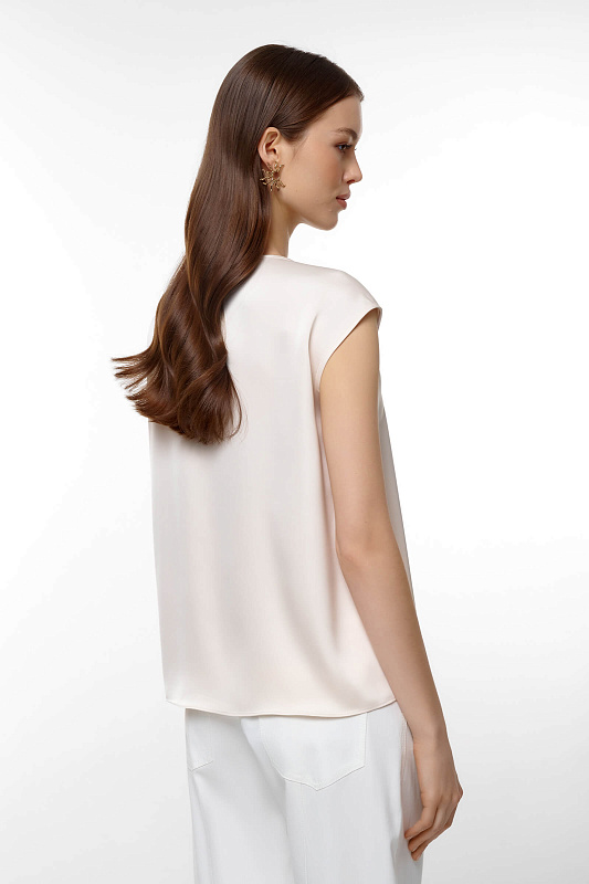 Топ из поливискозы Цвет Бежевый Изображение 2