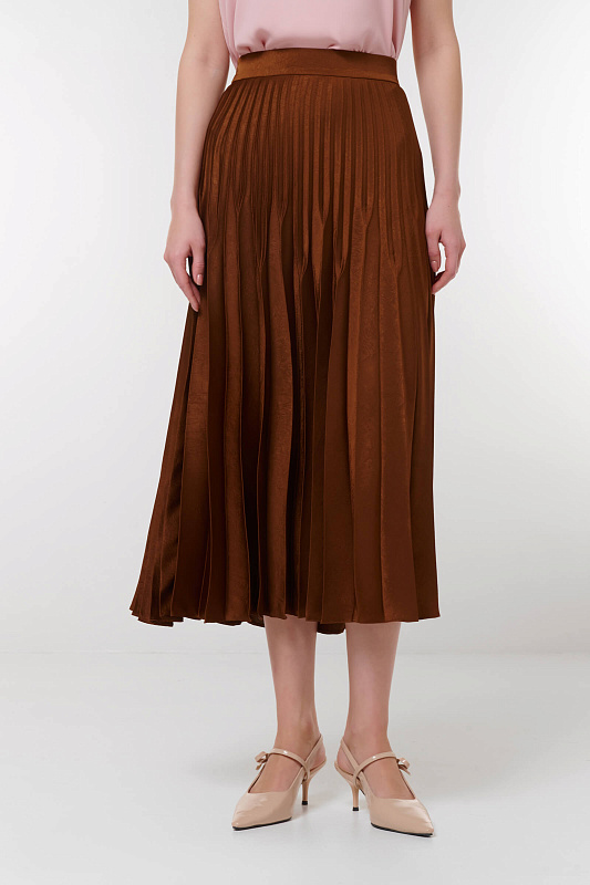 Юбка плиссированная Цвет Коричневый